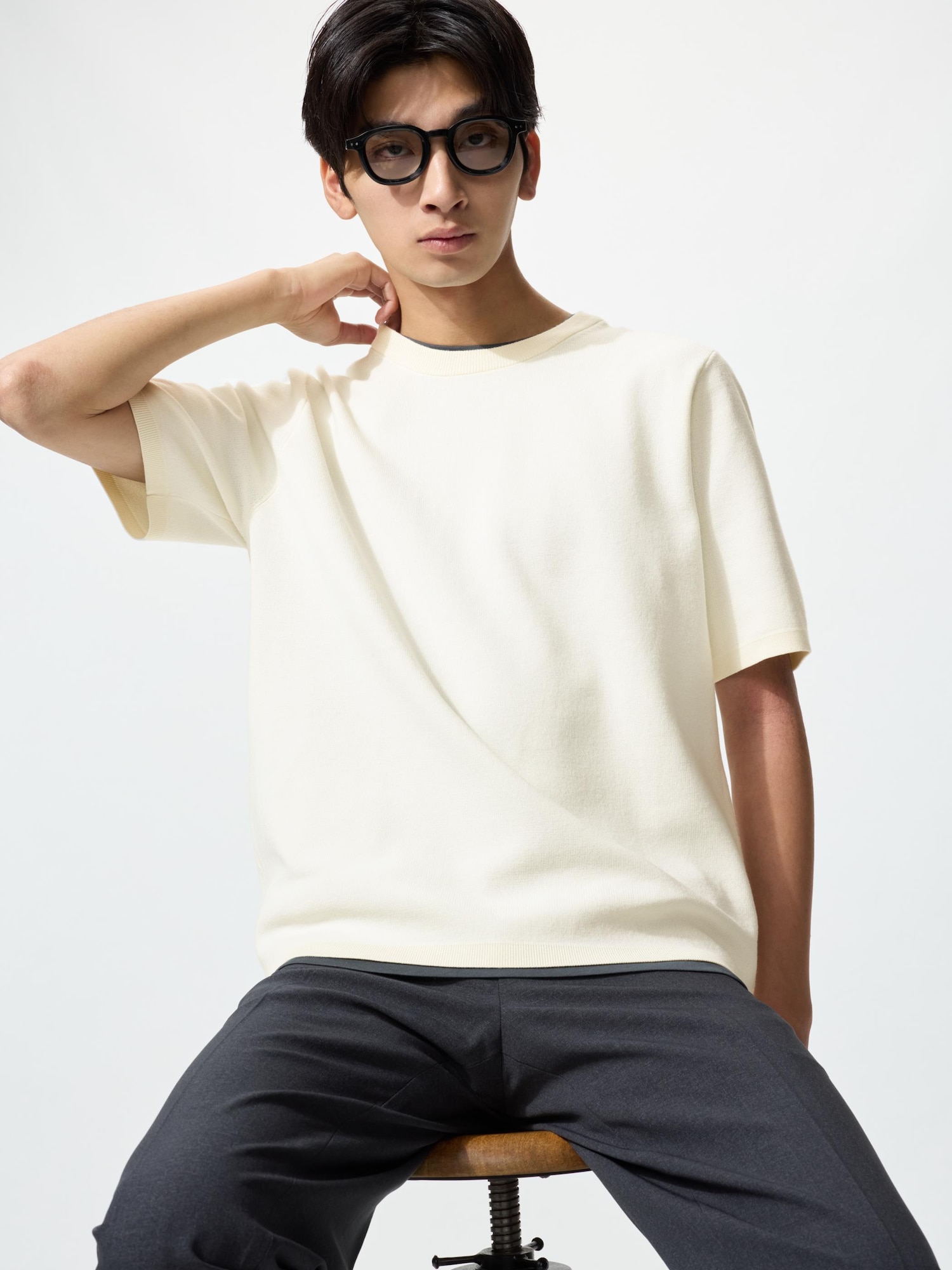 Льняное трикотажное поло стирка — UNIQLO