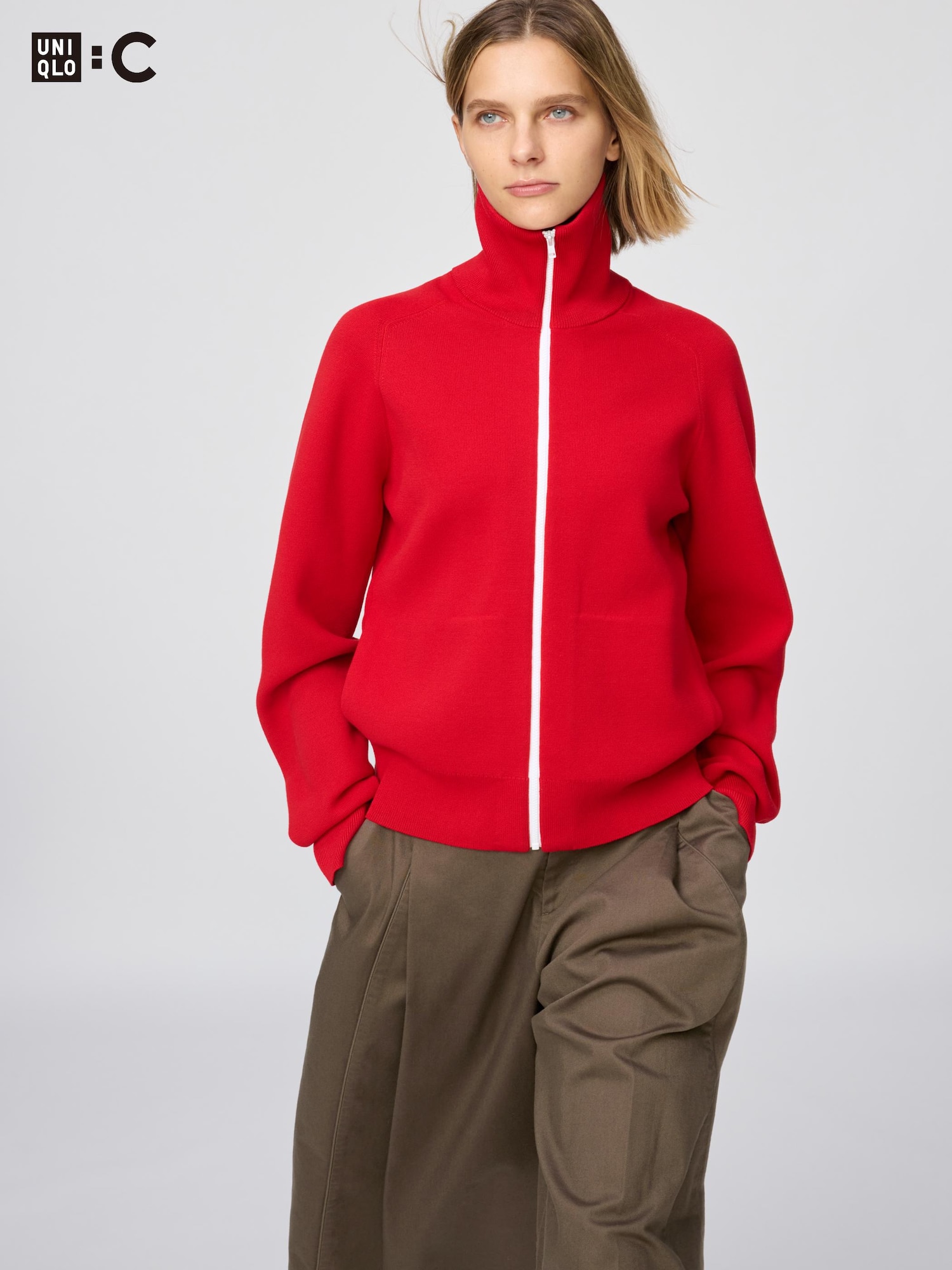 Кардиган на молнии Милано риб — UNIQLO