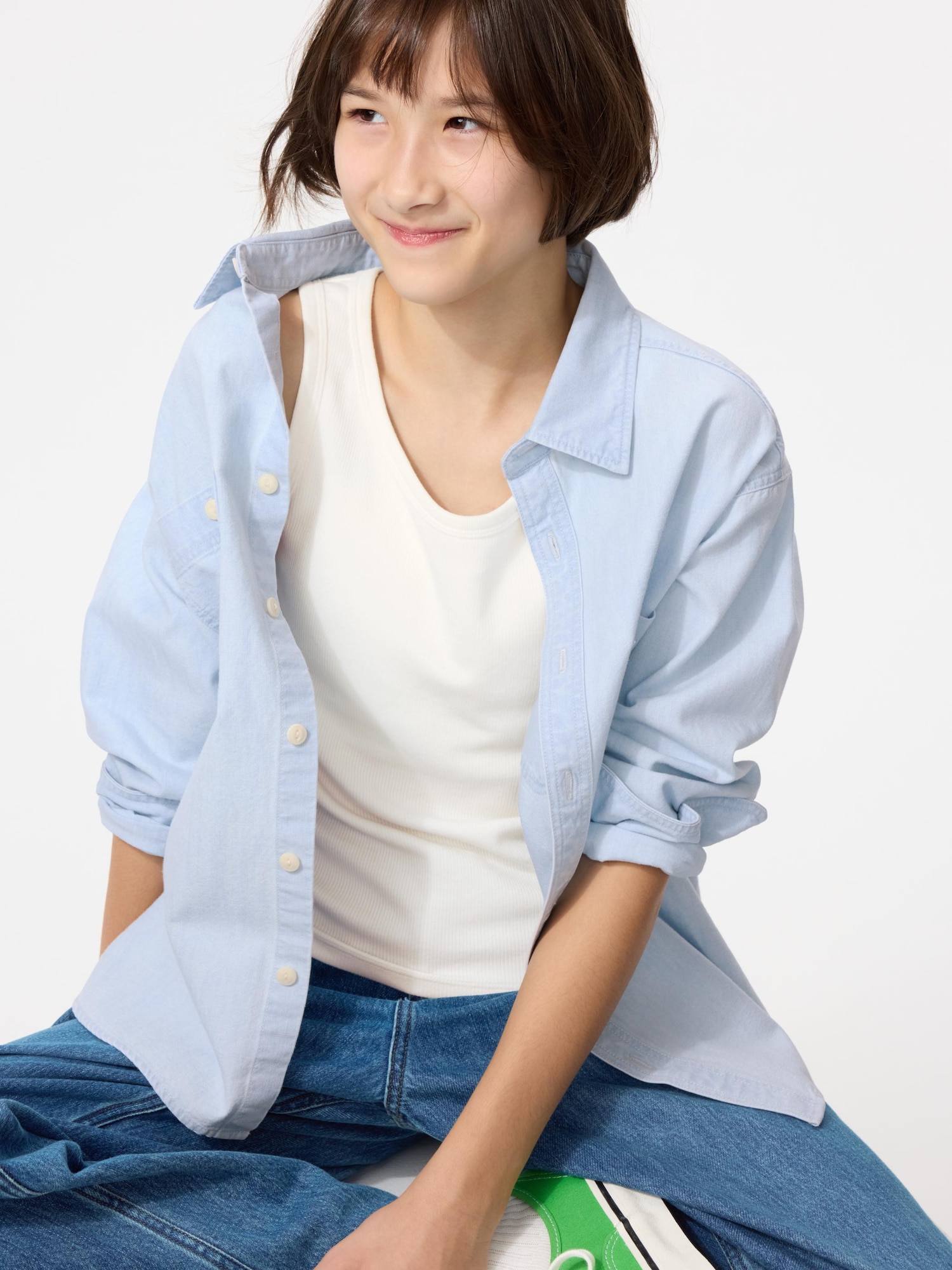 Девочкам рубчик спортивный топ — UNIQLO
