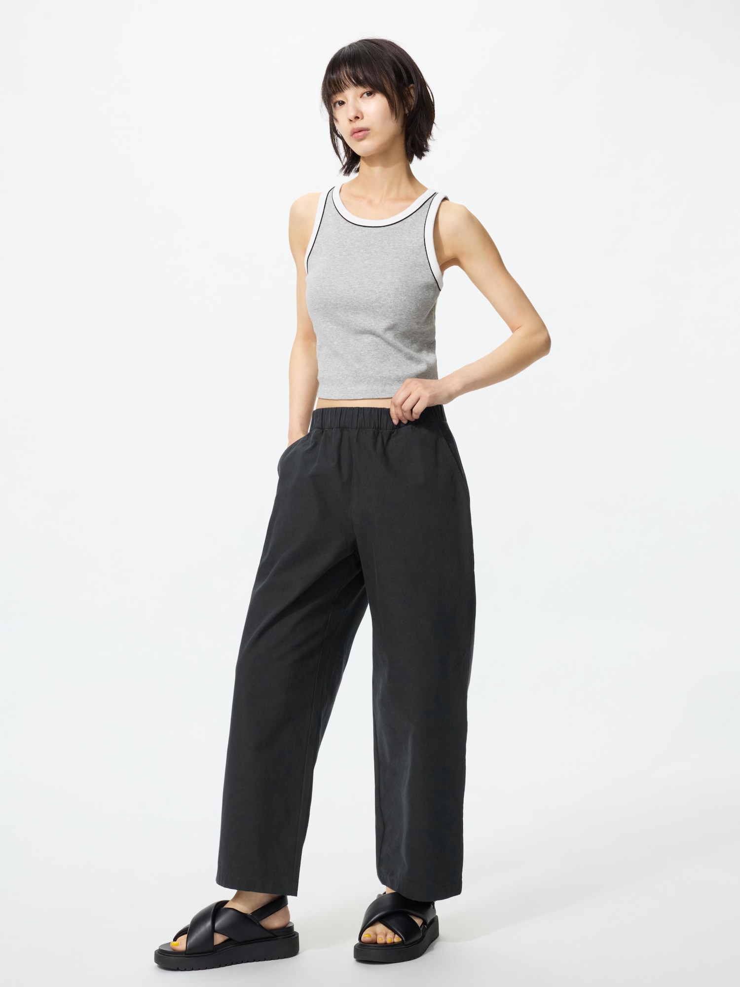 Свободные брюки до щиколотки из хлопка — UNIQLO