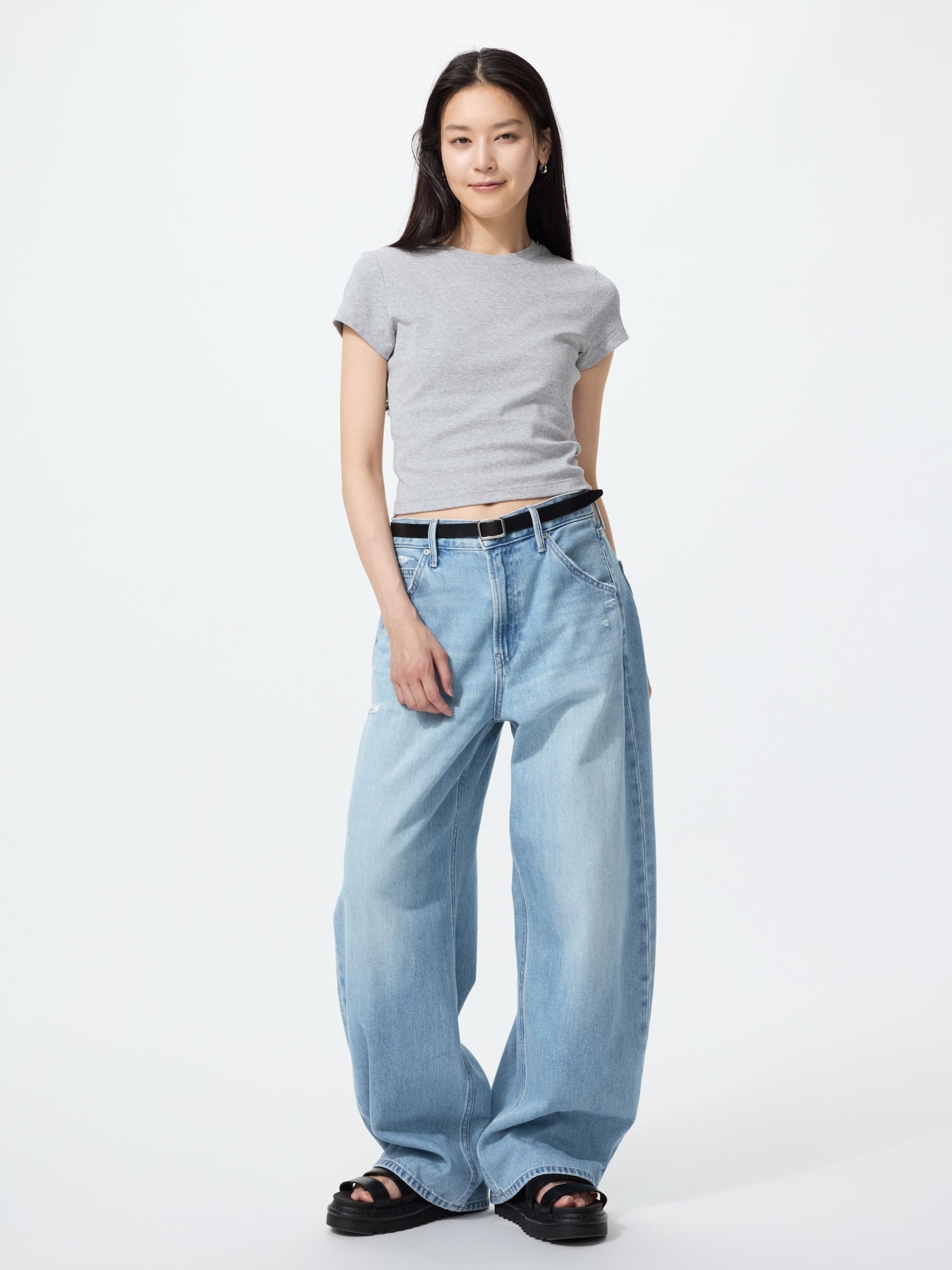 Мешковатые джинсы-бочка — UNIQLO