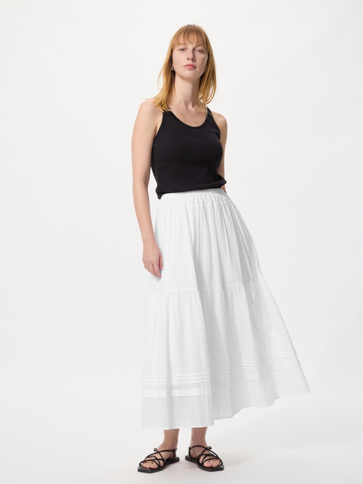 многоярусная макси юбка — UNIQLO