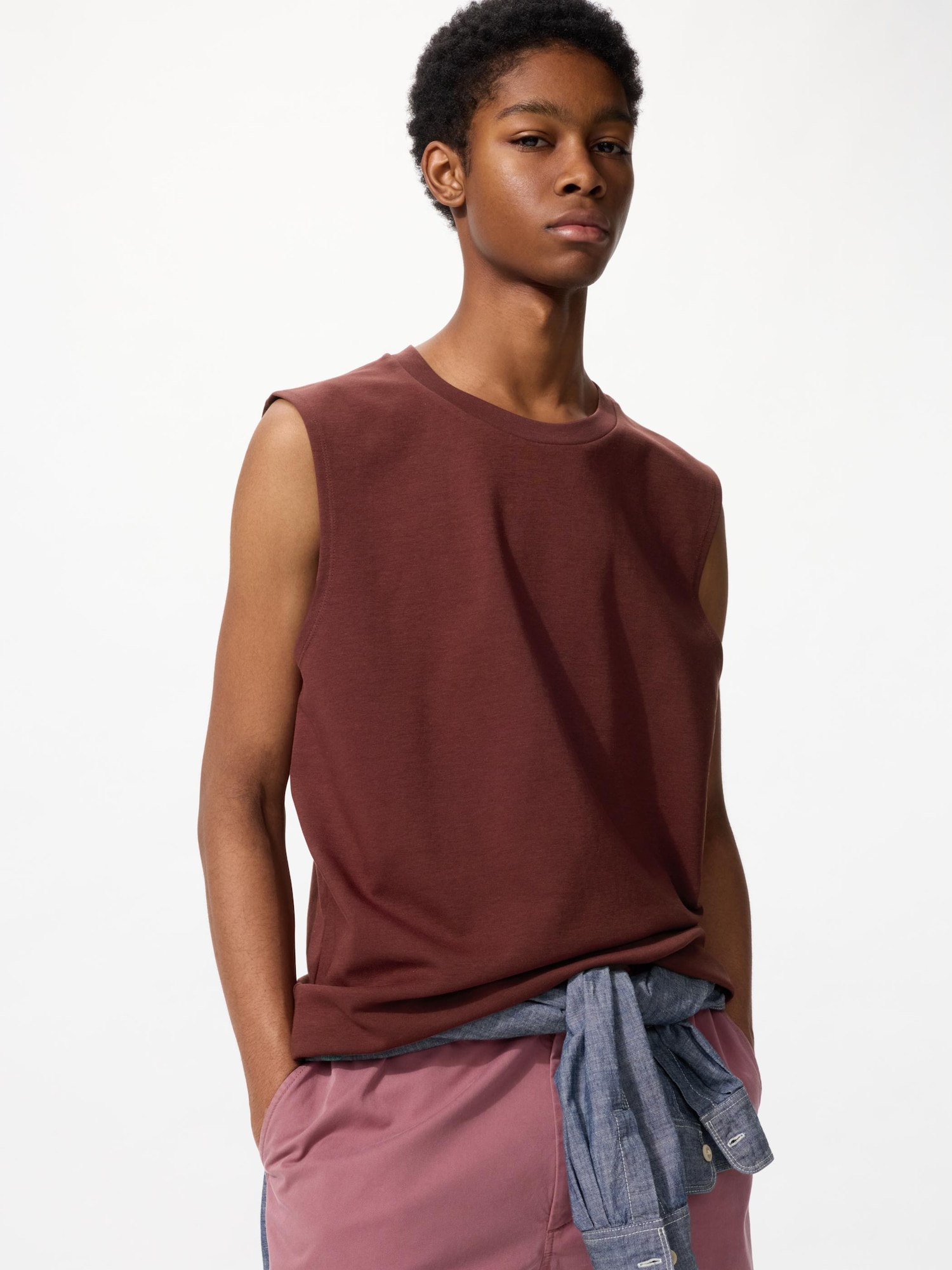 AIRism хлопковая футболка без рукавов — UNIQLO