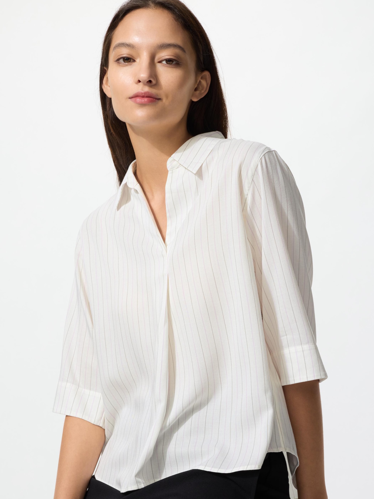 Блуза вискоза рубашечная — UNIQLO