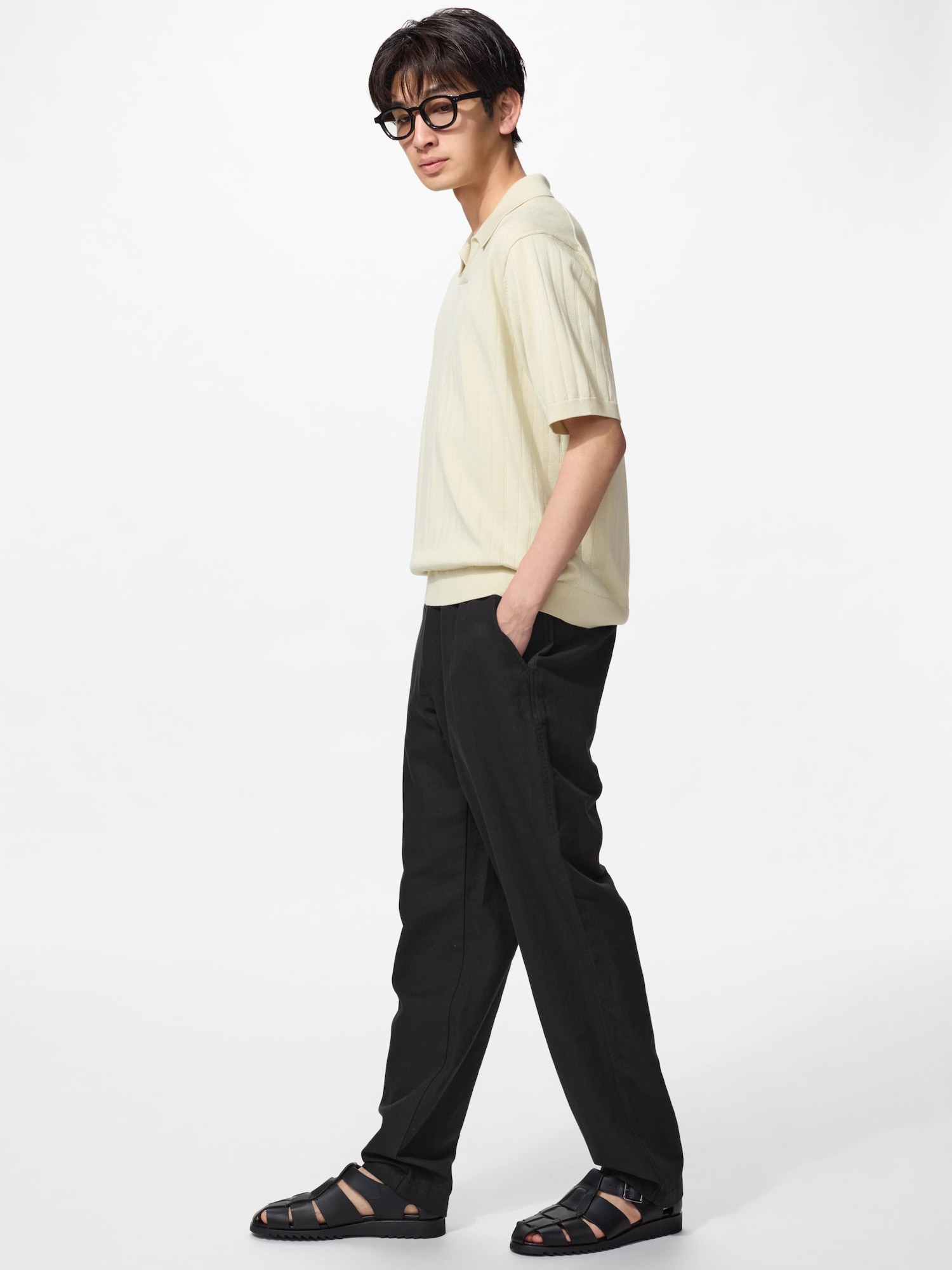 Брюки из льна свободного кроя — UNIQLO