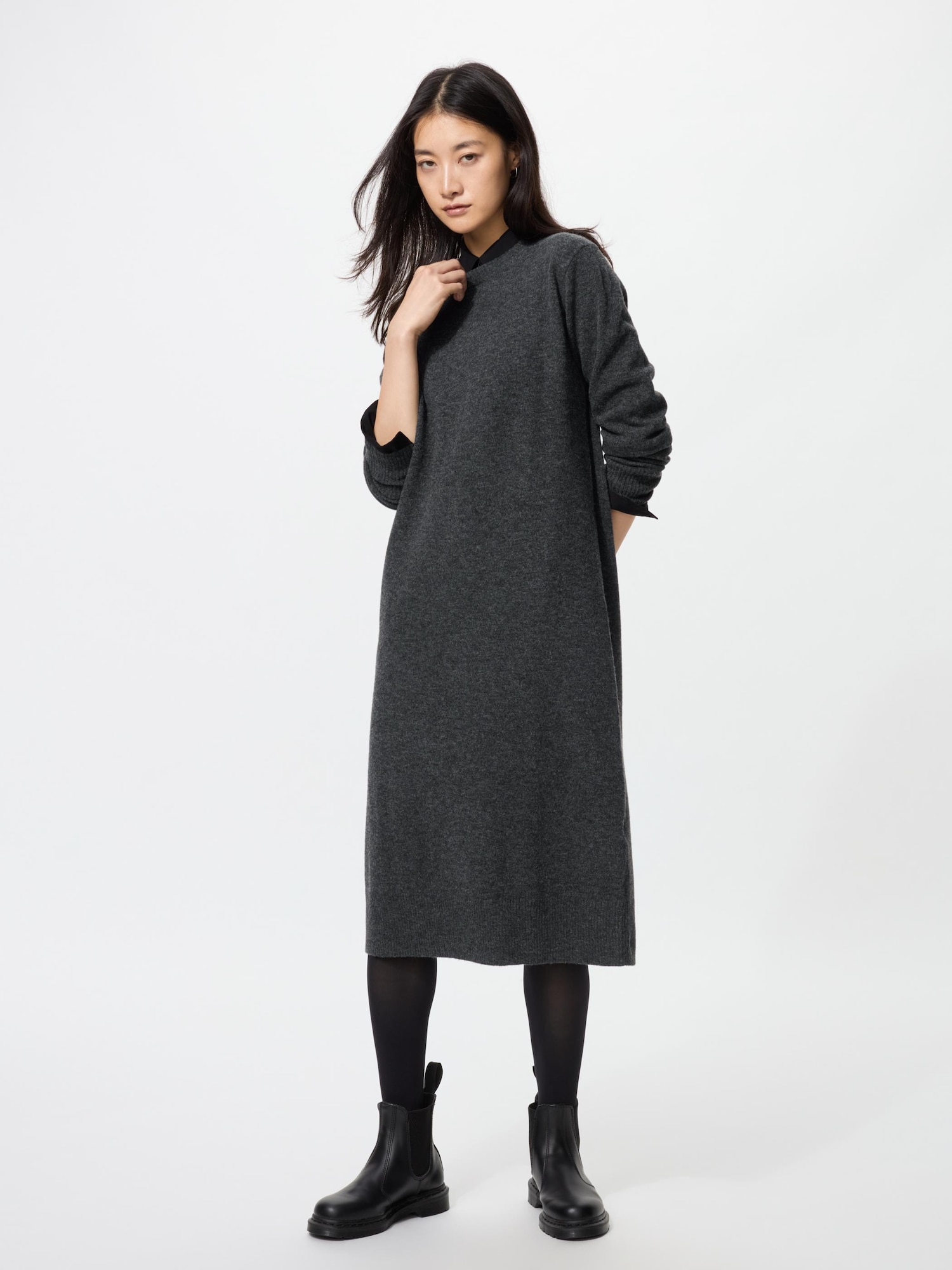 Платье из пушистой пряжи — UNIQLO