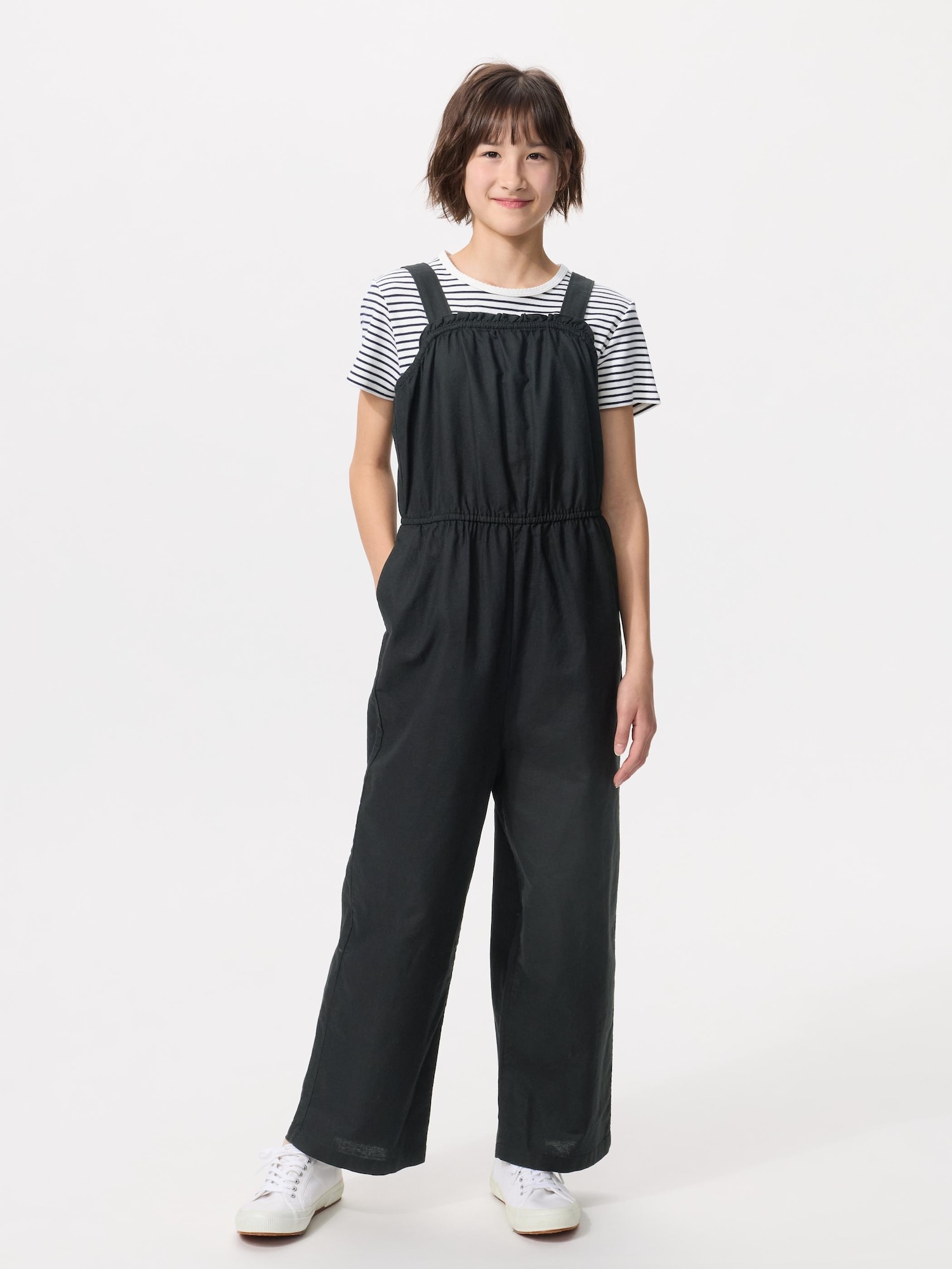 Girls комбинезон из льняного микса — UNIQLO