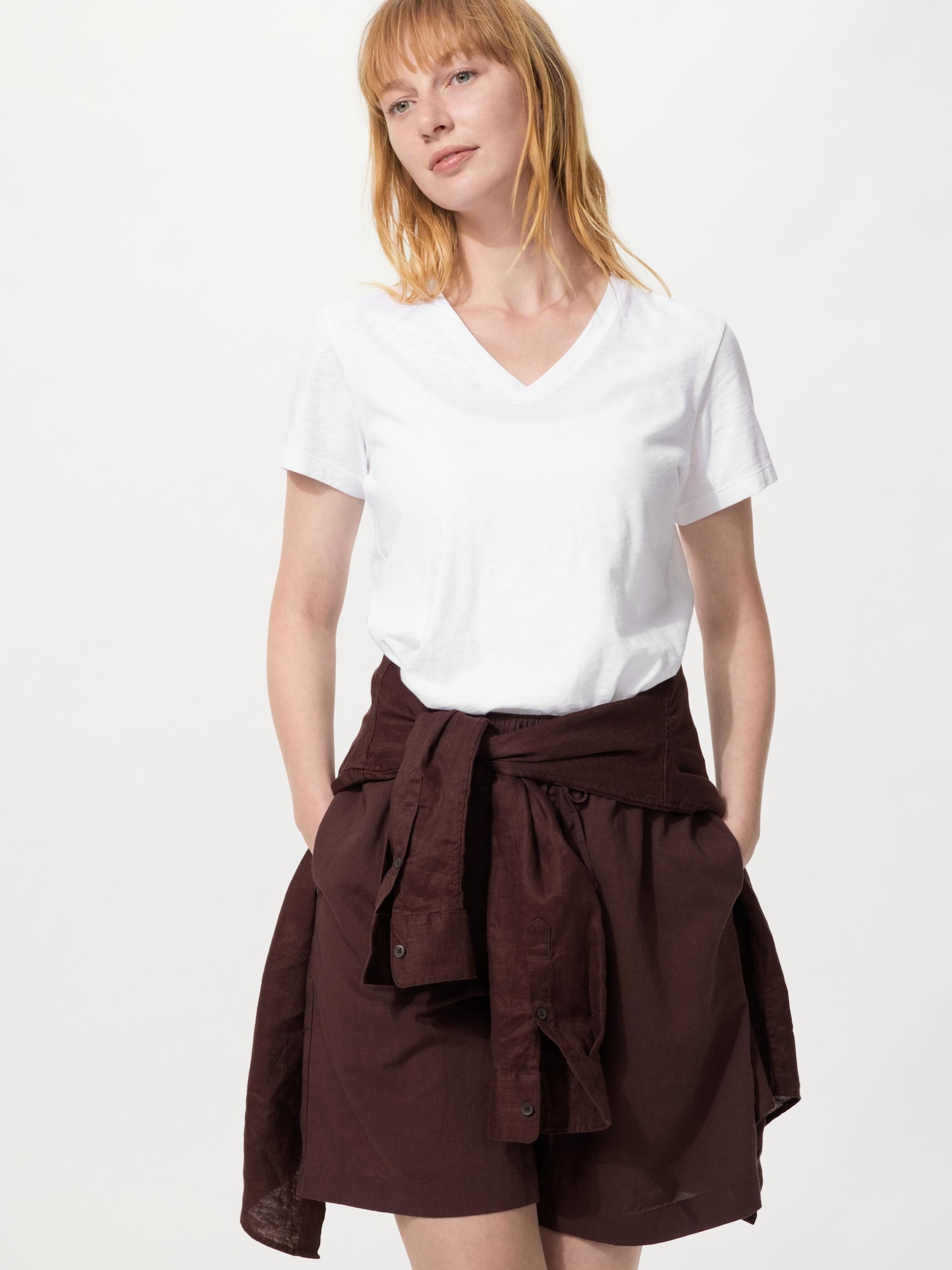 Футболка слабо переплетенная V-образная — UNIQLO