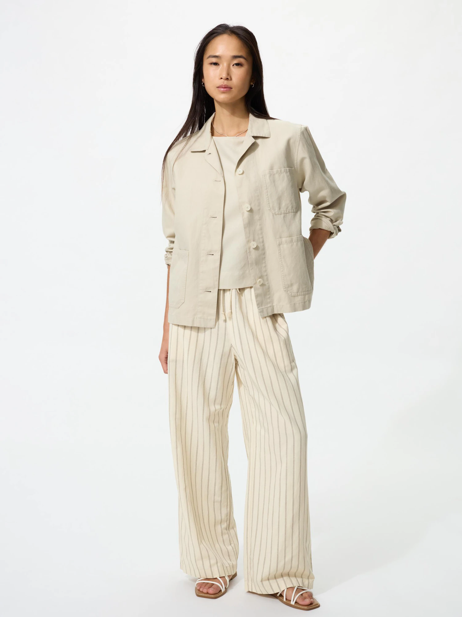 Брюки из льна свободного кроя — UNIQLO