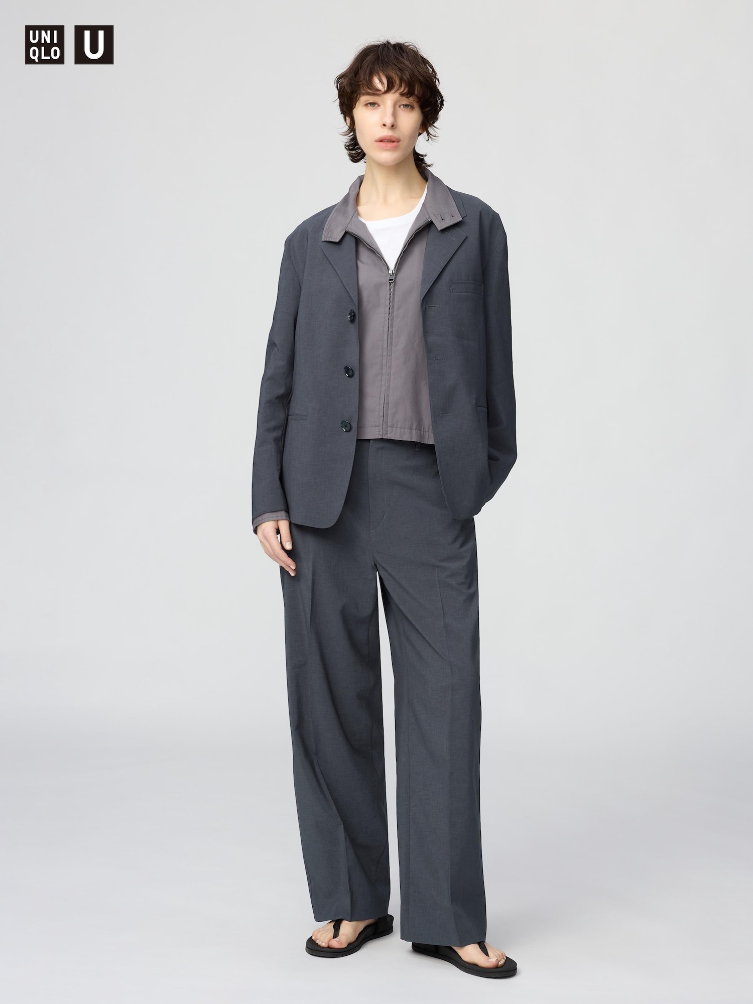 Прямые брюки высокой посадки — UNIQLO