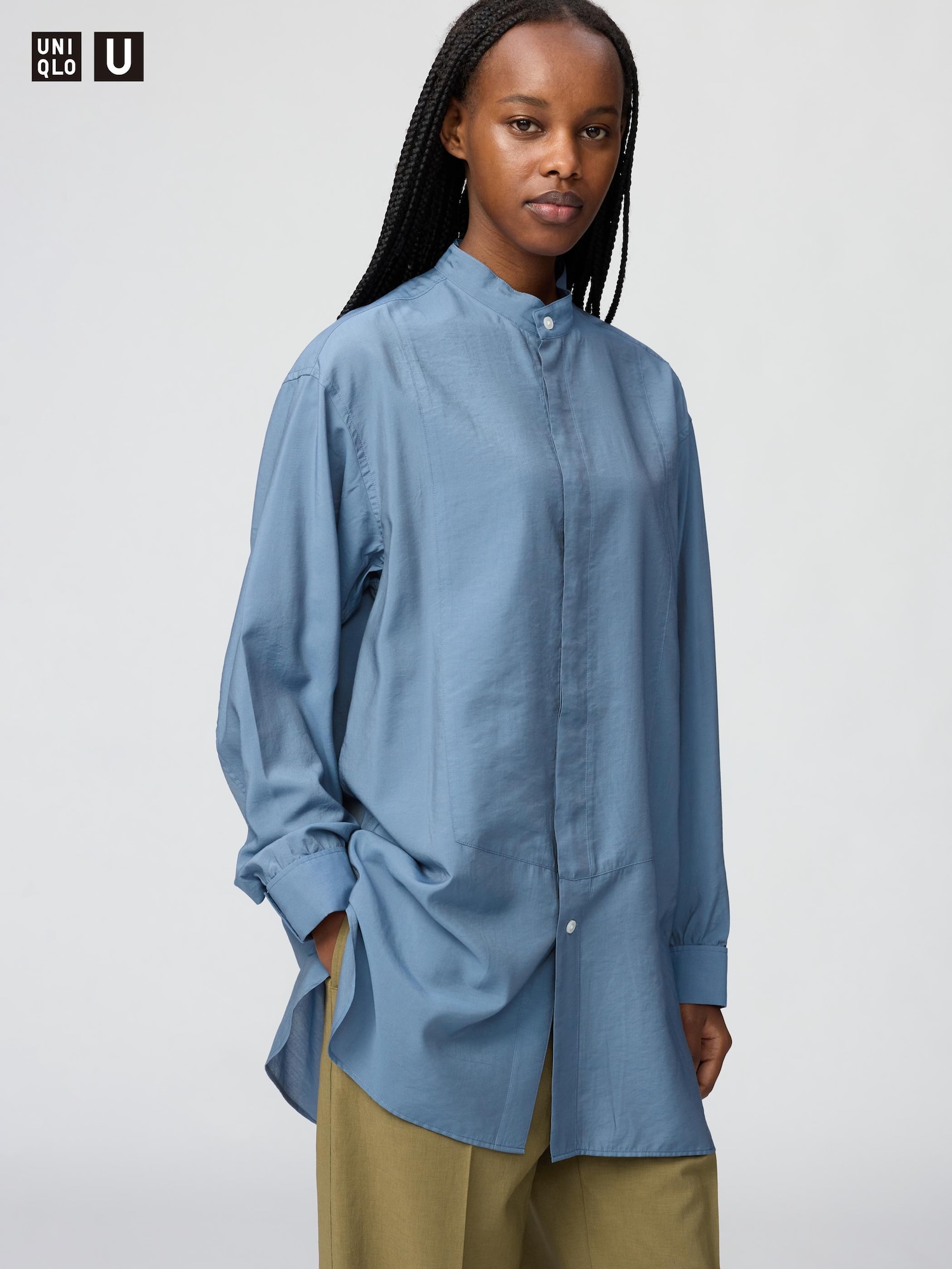 Рубашка со стойкой — UNIQLO
