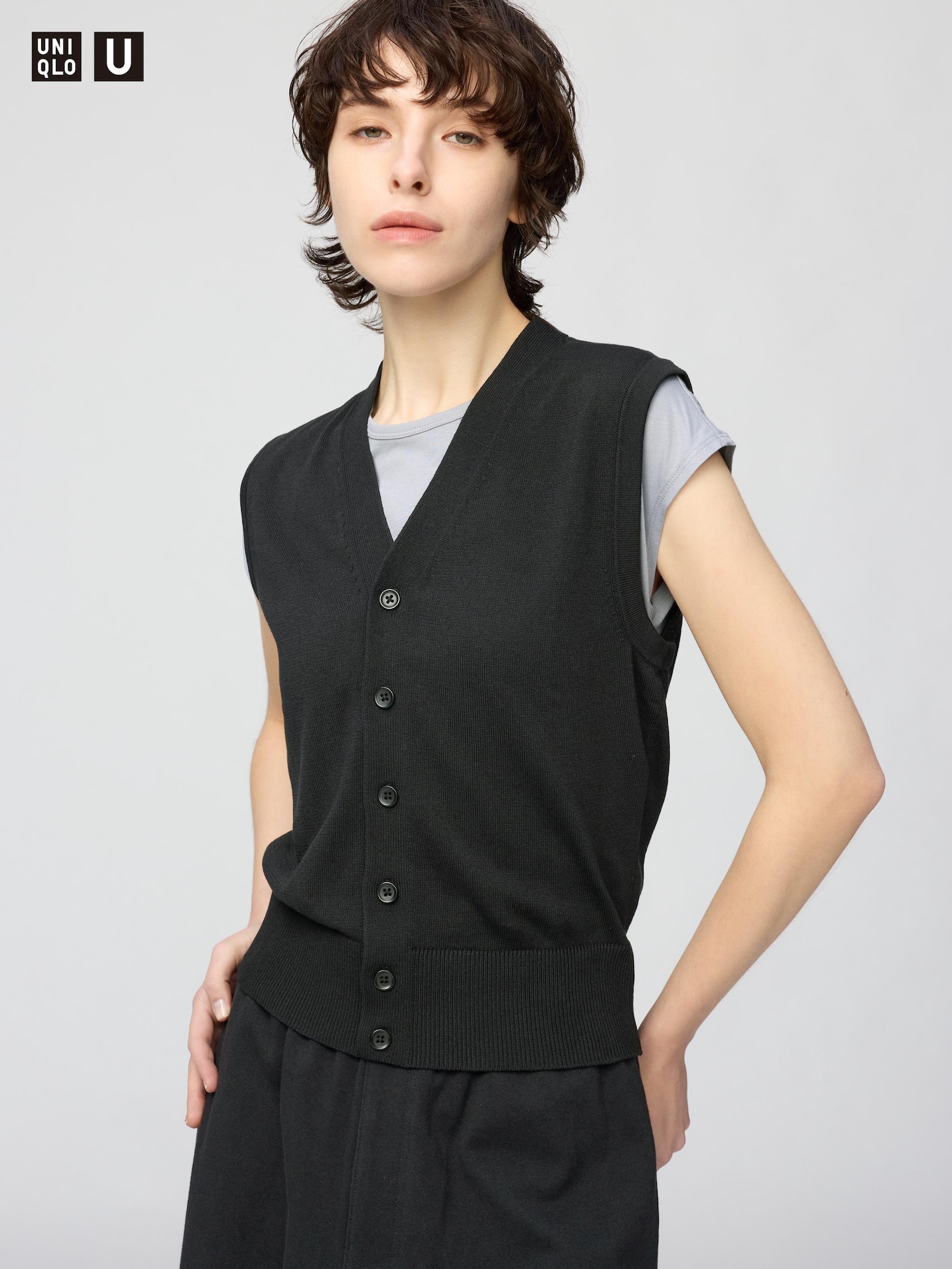 стирающийся вязаный жилет — UNIQLO