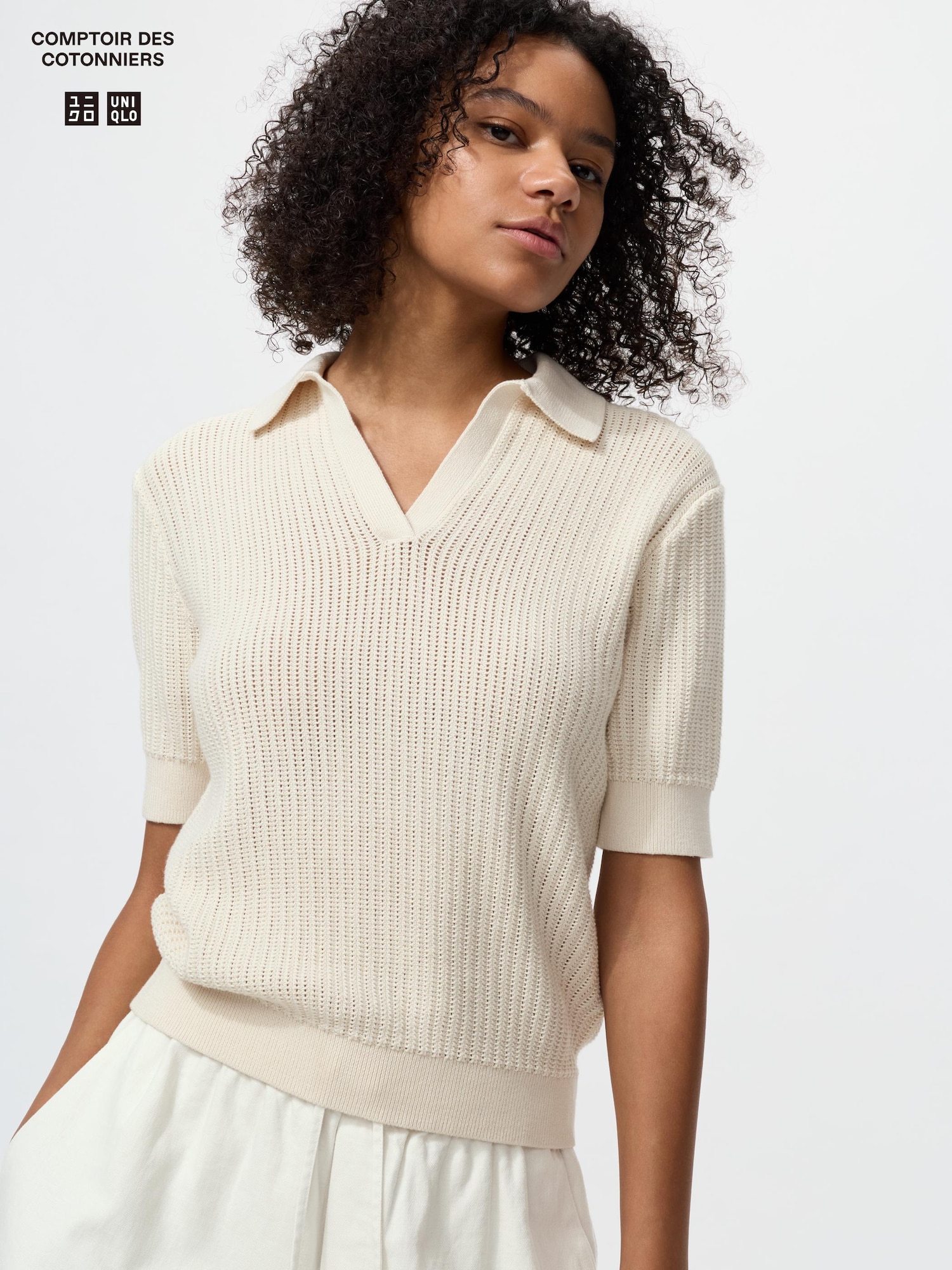 Хлопковое поло с острым подолом стирающееся — UNIQLO