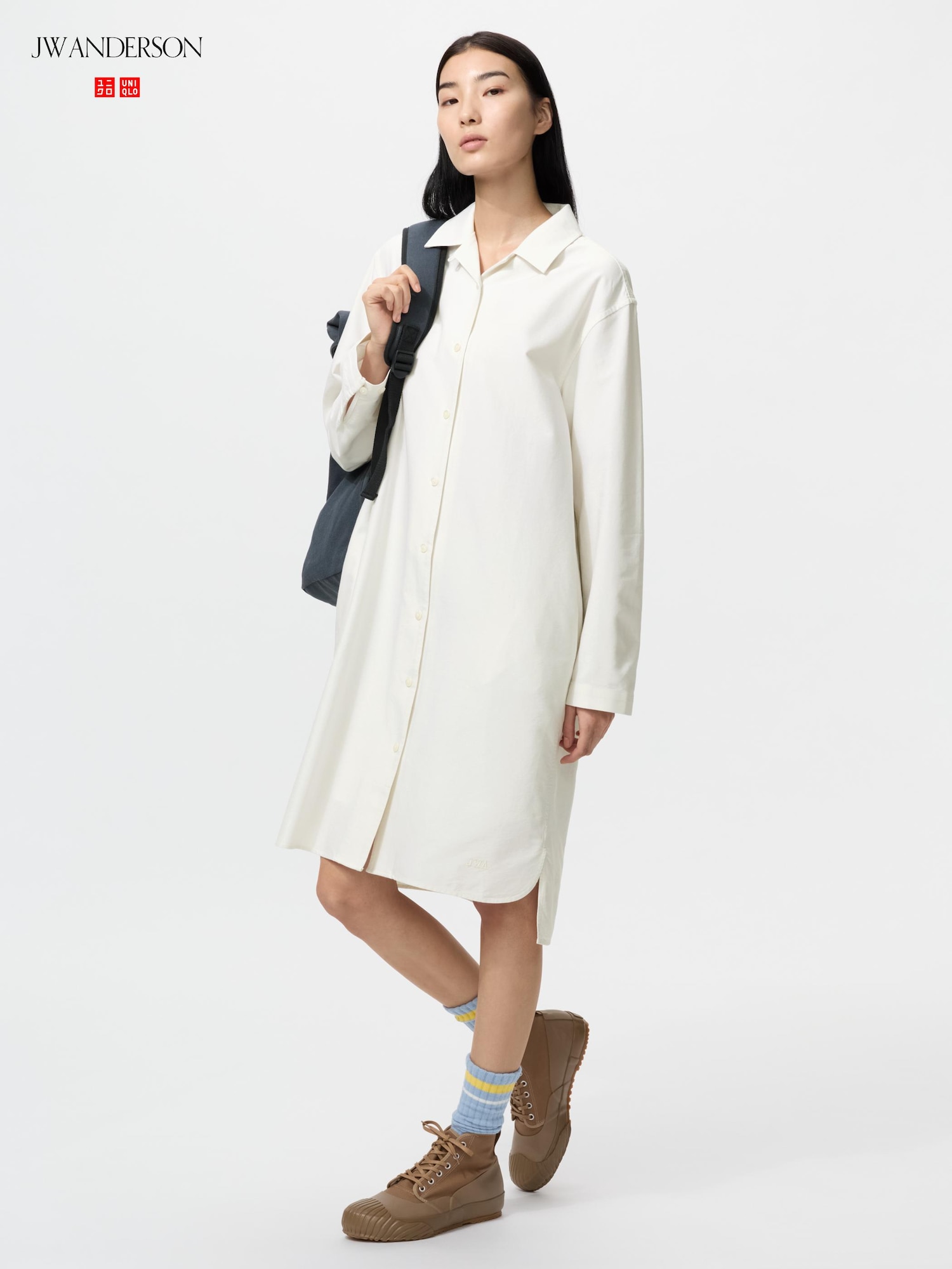 Рубашка-платье с открытым воротником — UNIQLO