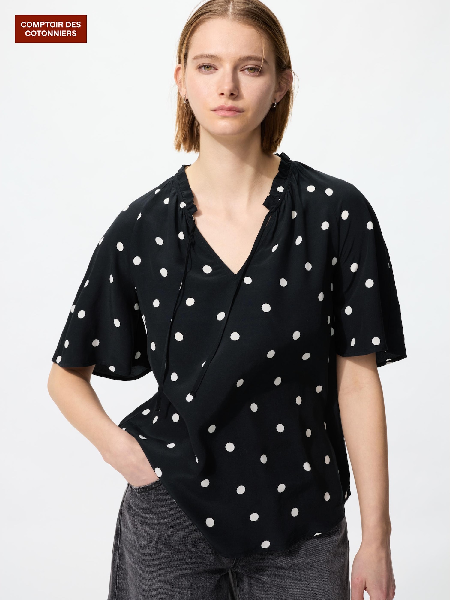 Блузка из вискозы с принтом — UNIQLO
