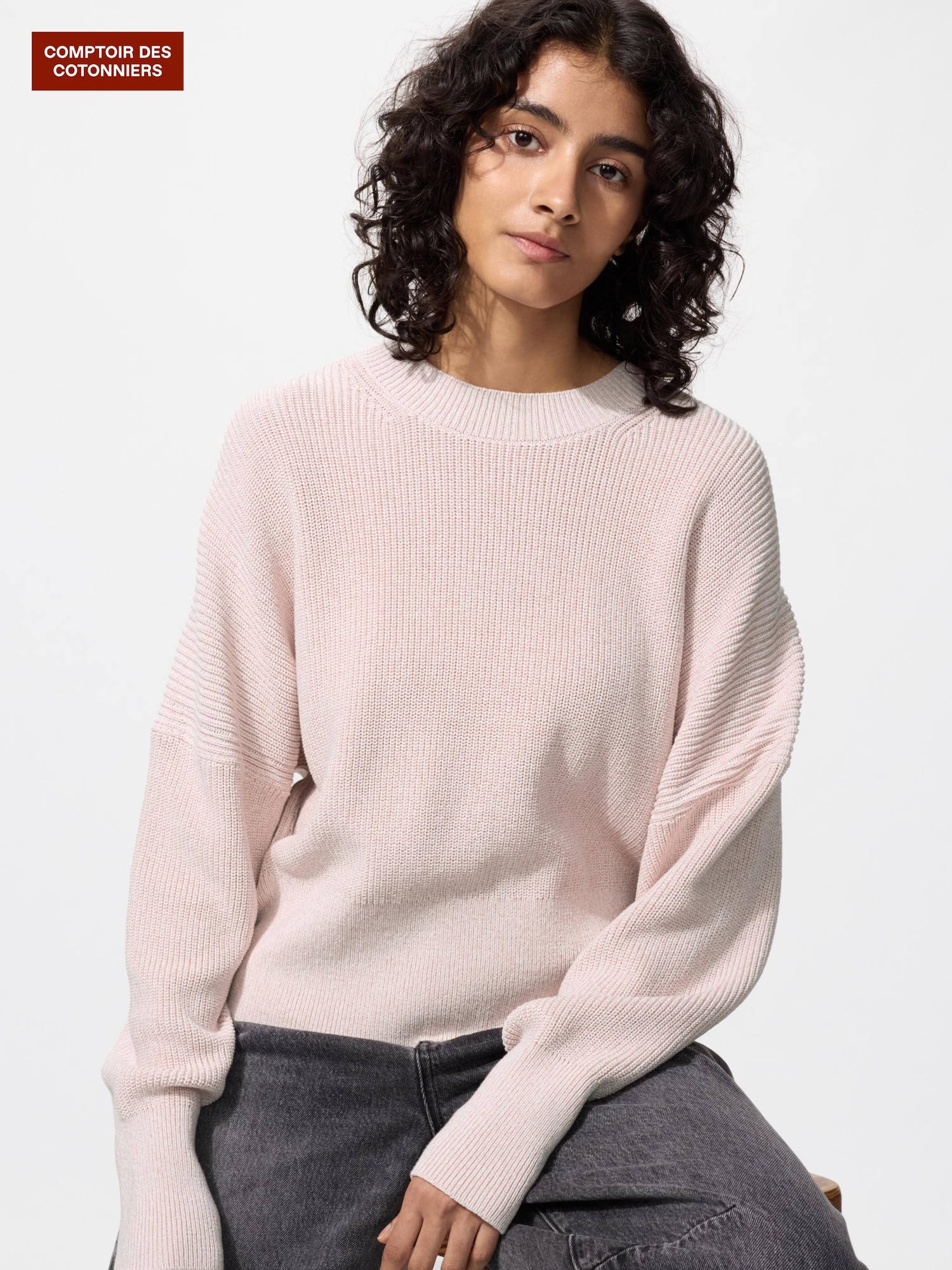 хлопковый свободный свитер — UNIQLO