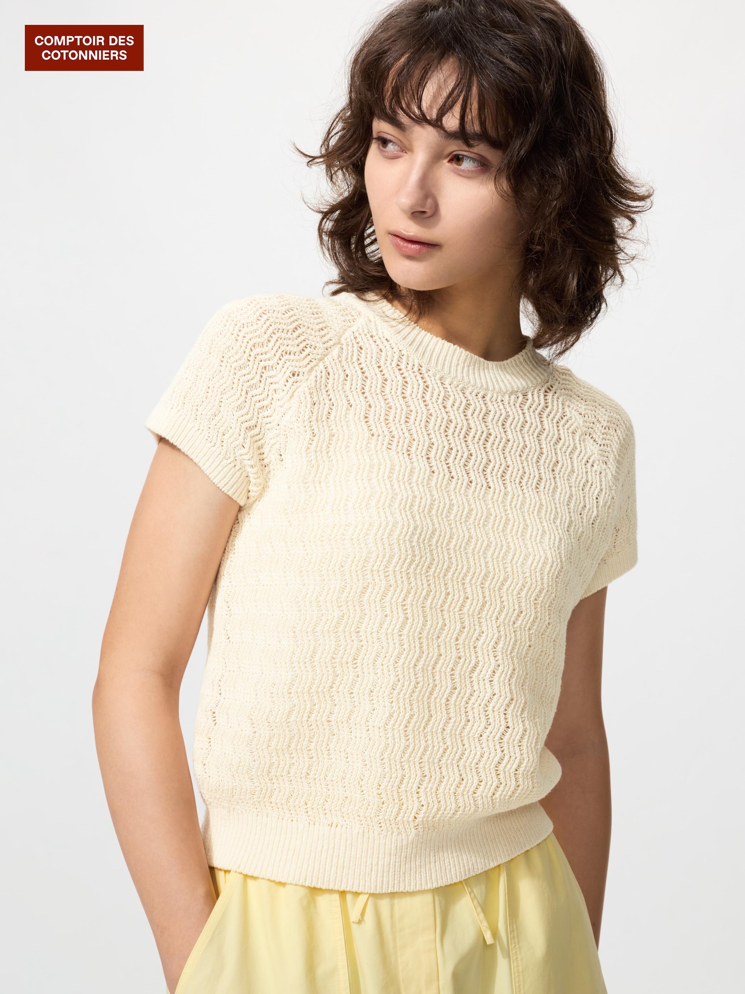 льняной свитер с круглым вырезом — UNIQLO