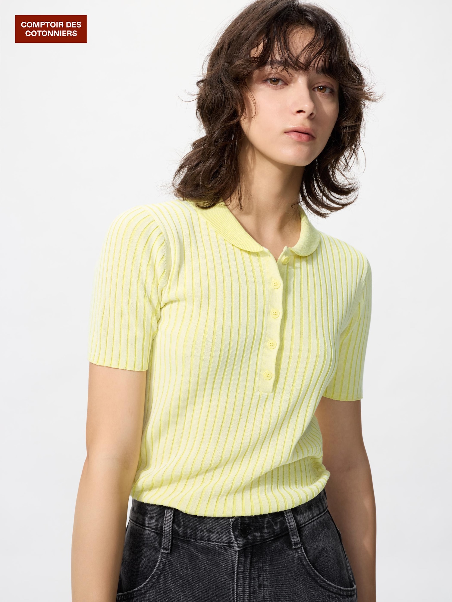 плиссированный трикотажный поло — UNIQLO
