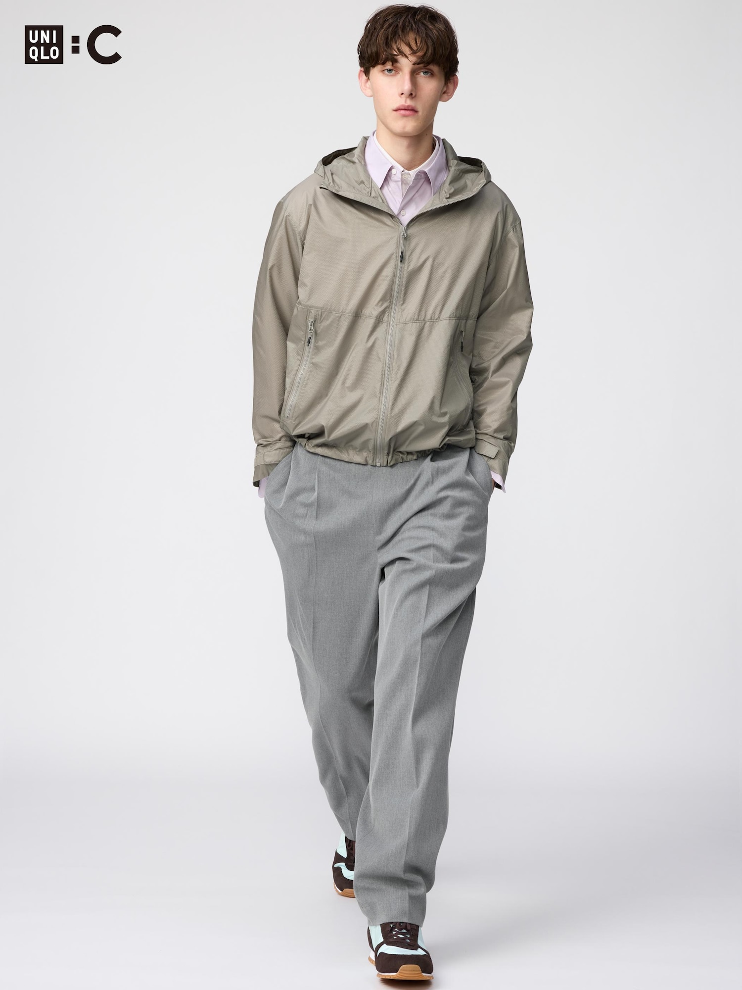 брюки со складками широкий сужающийся — UNIQLO