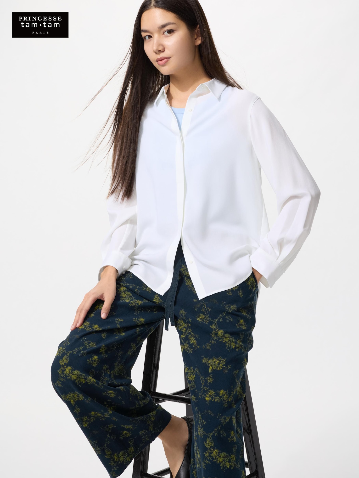 Длинные брюки из вискозы с принтом — UNIQLO