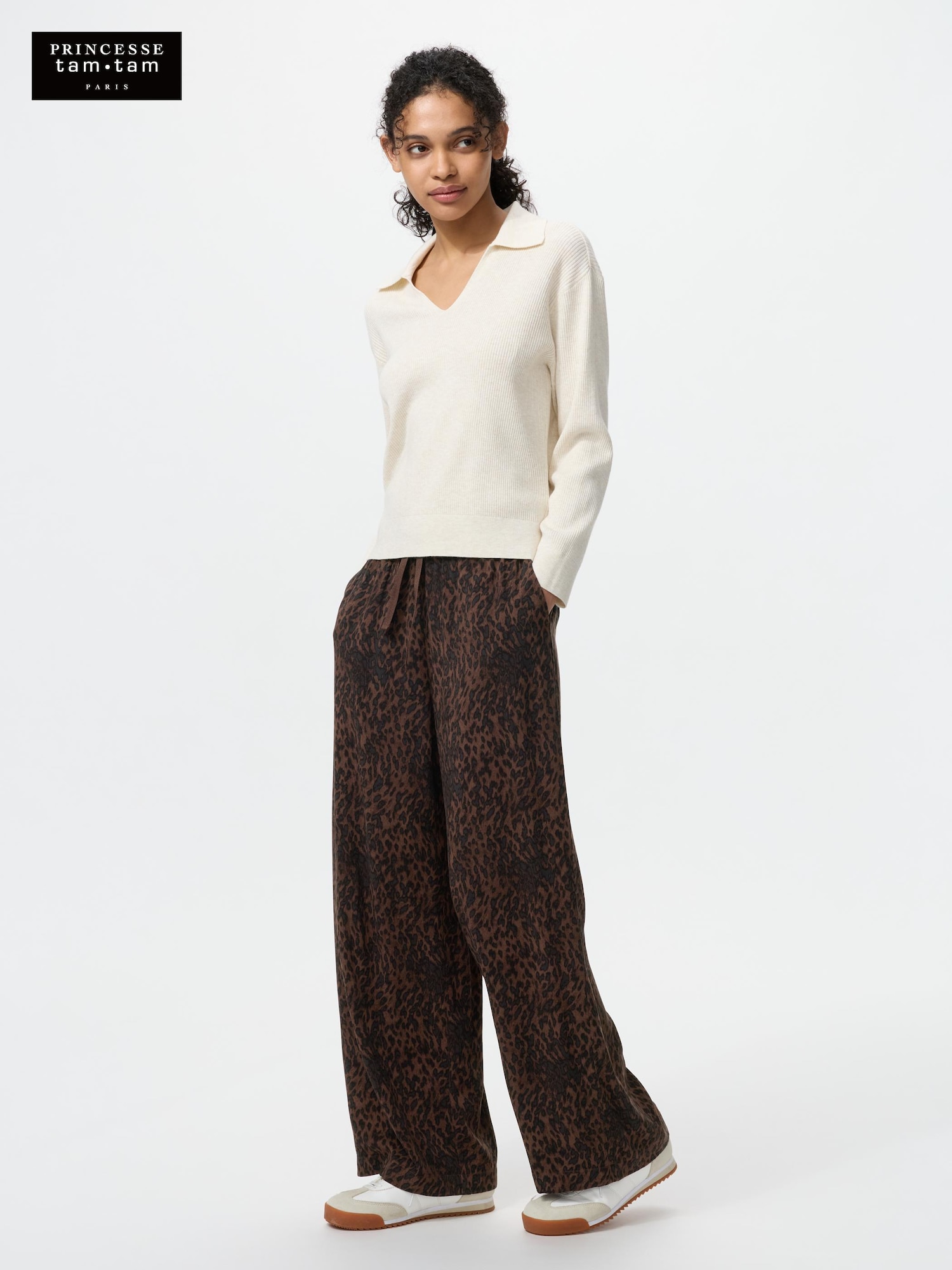 Длинные брюки из вискозы с принтом — UNIQLO
