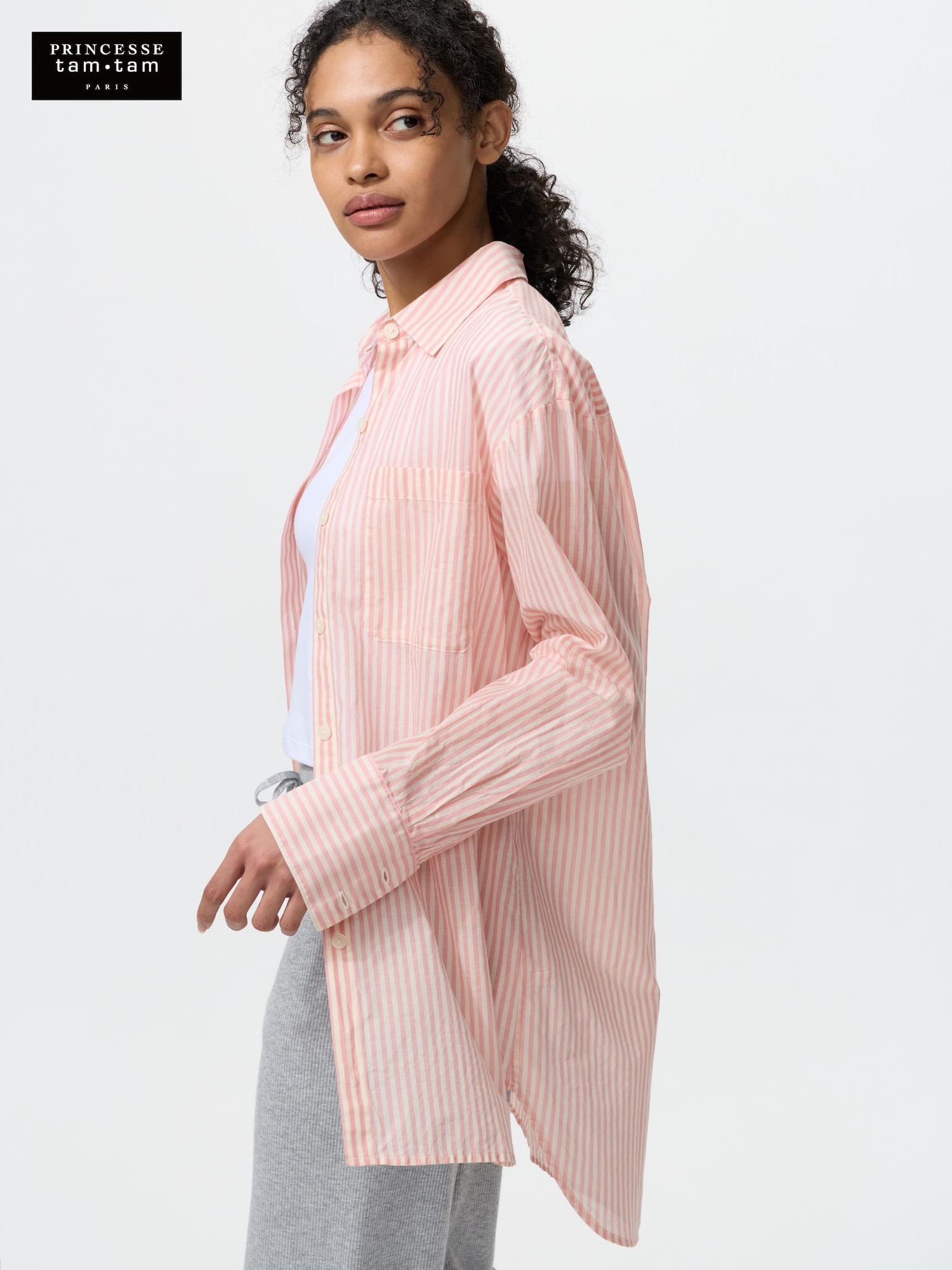 хлопковая длинная рубашка — UNIQLO