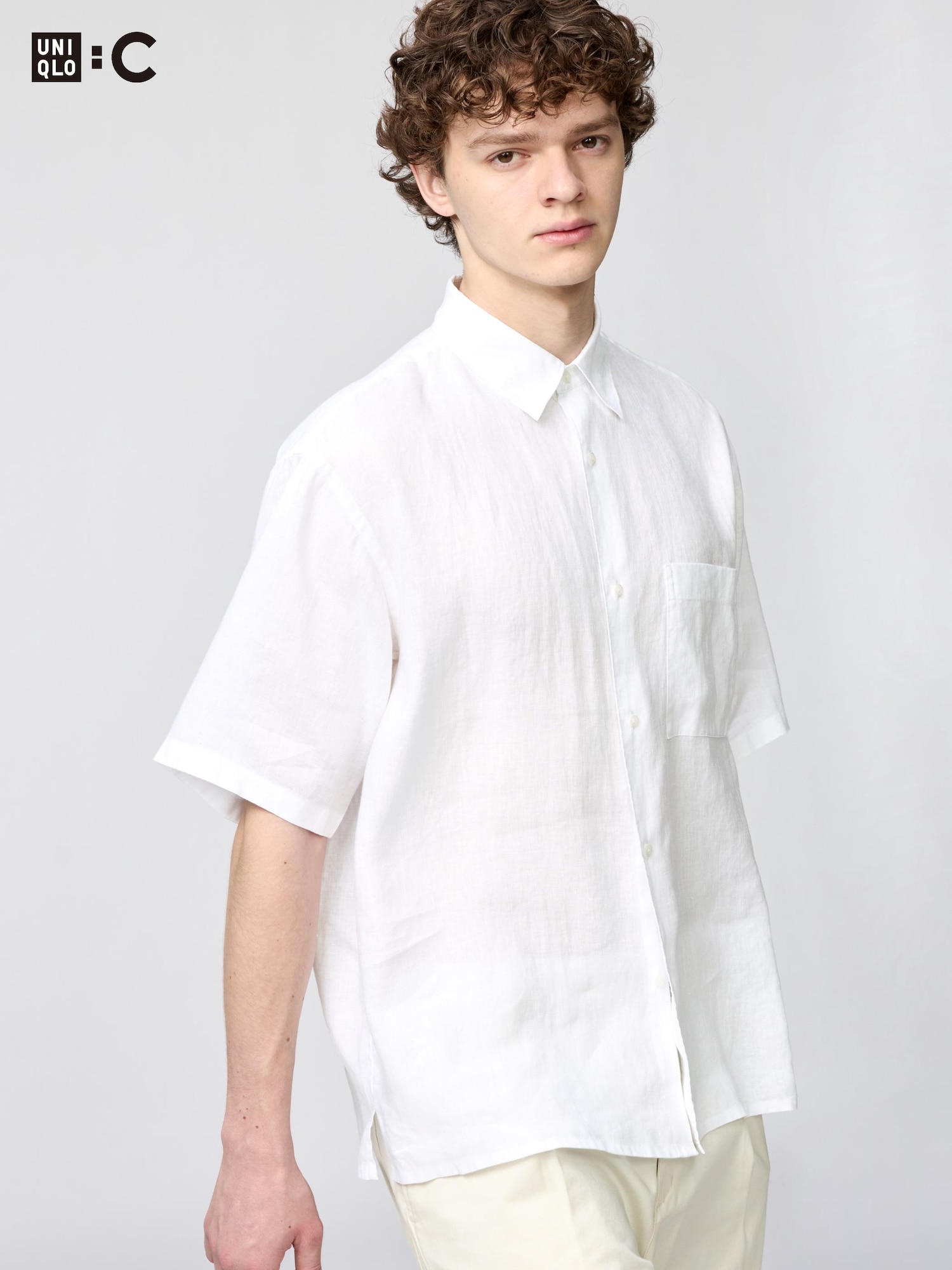 Премиум льняная рубашка оверсайз — UNIQLO