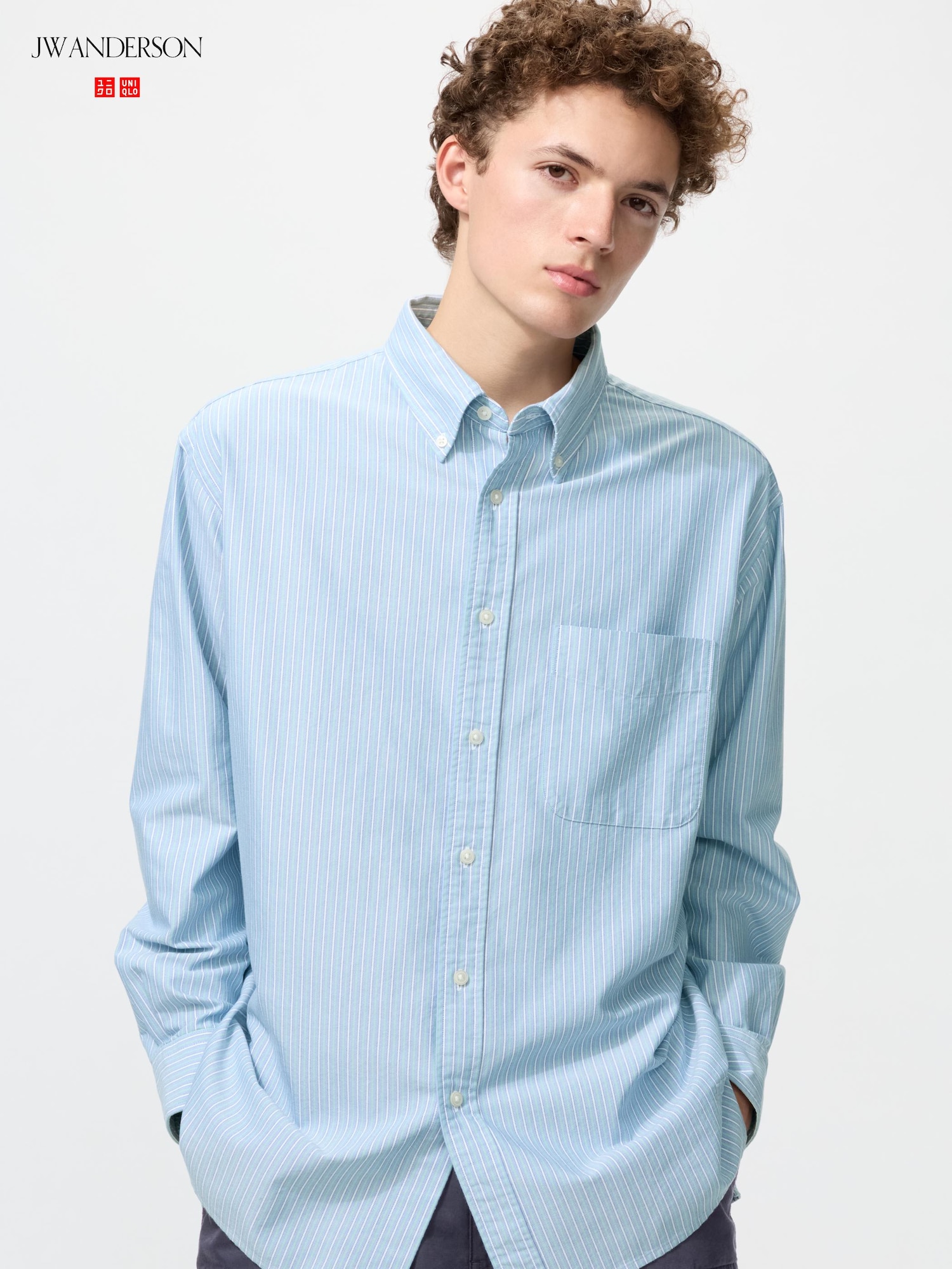 Рубашка оксфорд оверсайз/полоска — UNIQLO