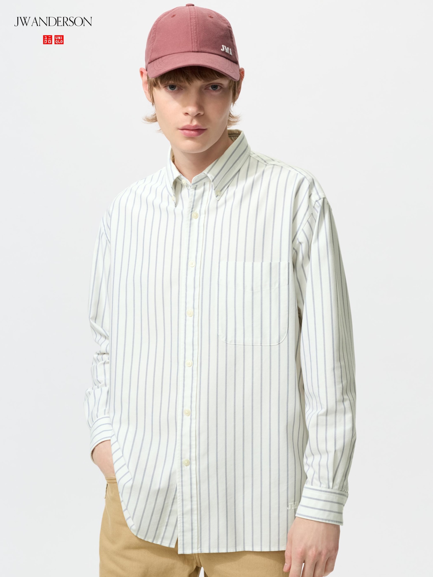 Рубашка оксфорд оверсайз/полоска — UNIQLO