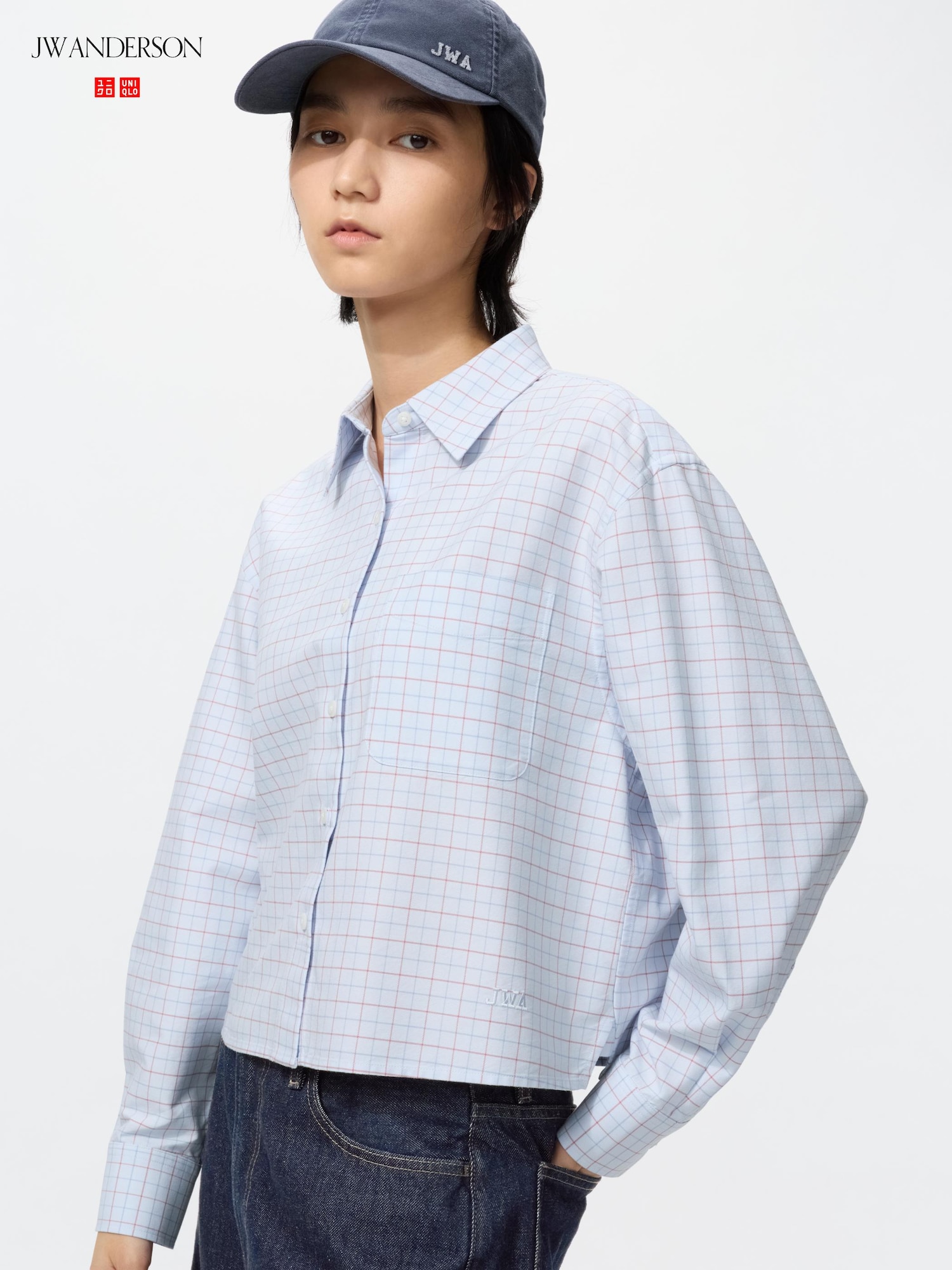 Оксфордская рубашка клетка — UNIQLO