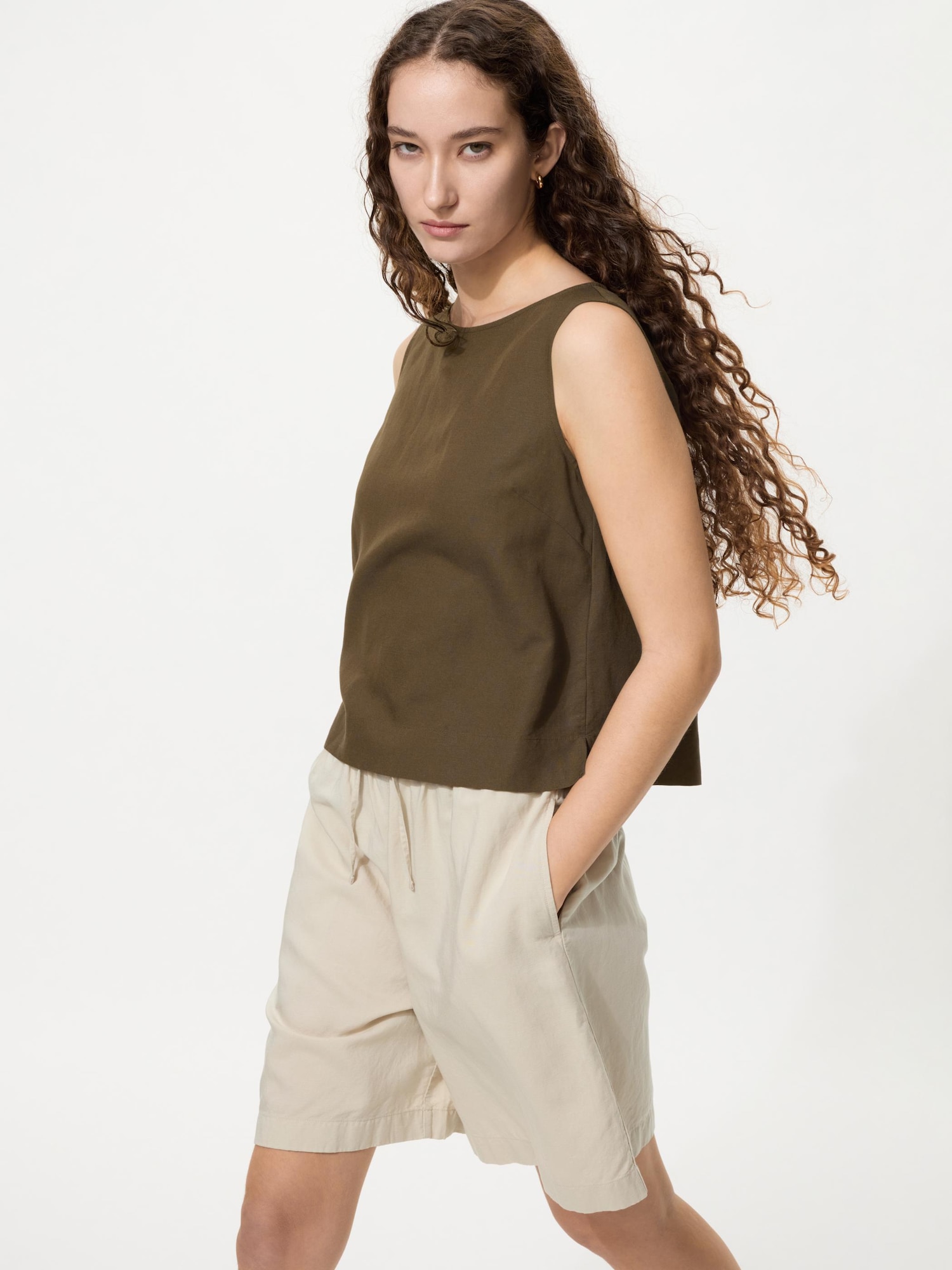 Льняной свободный шорты — UNIQLO