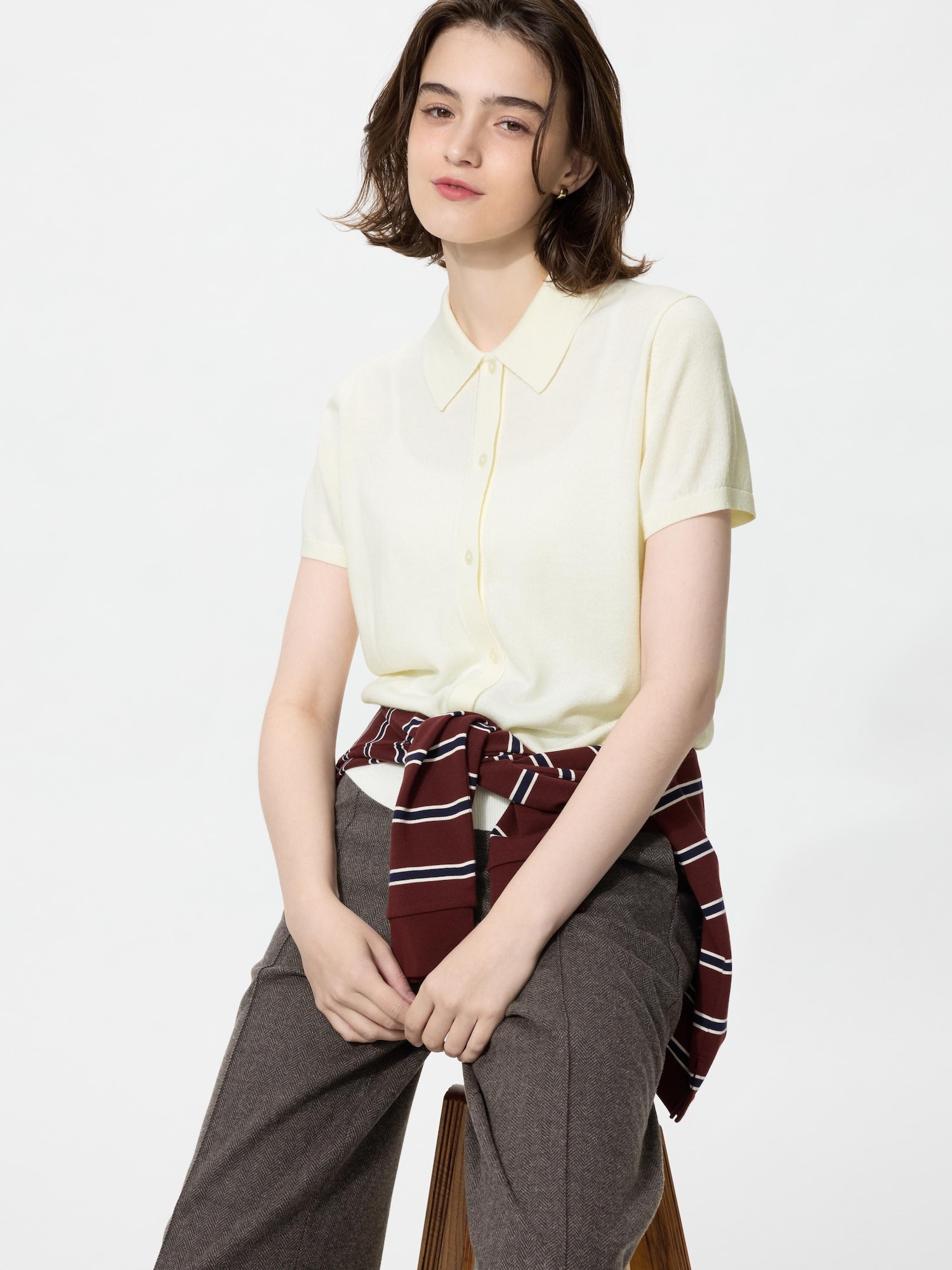 Поло-кардиган из меринокс — UNIQLO