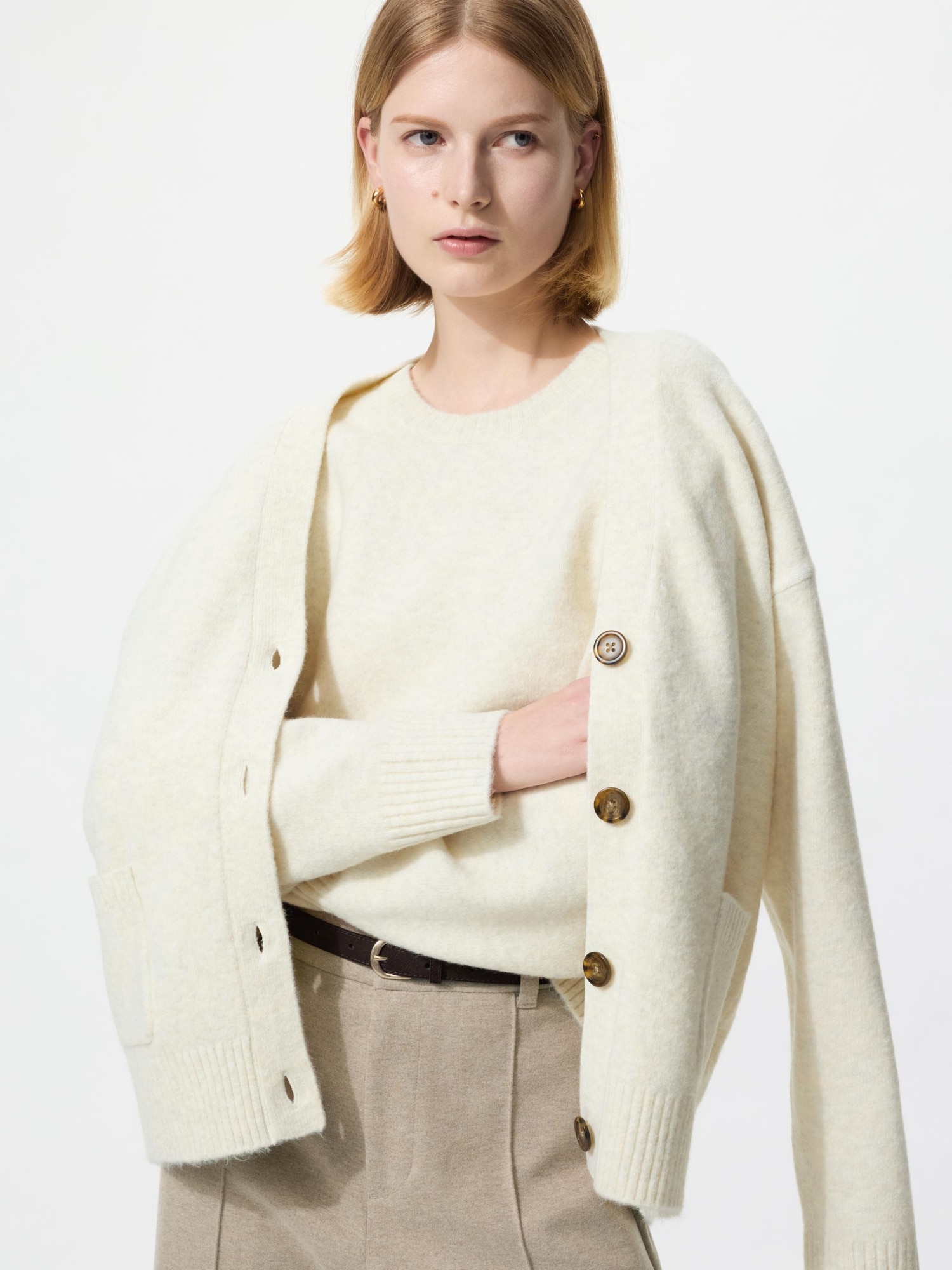 Свитер с круглым вырезом, суфле-пряжа — UNIQLO