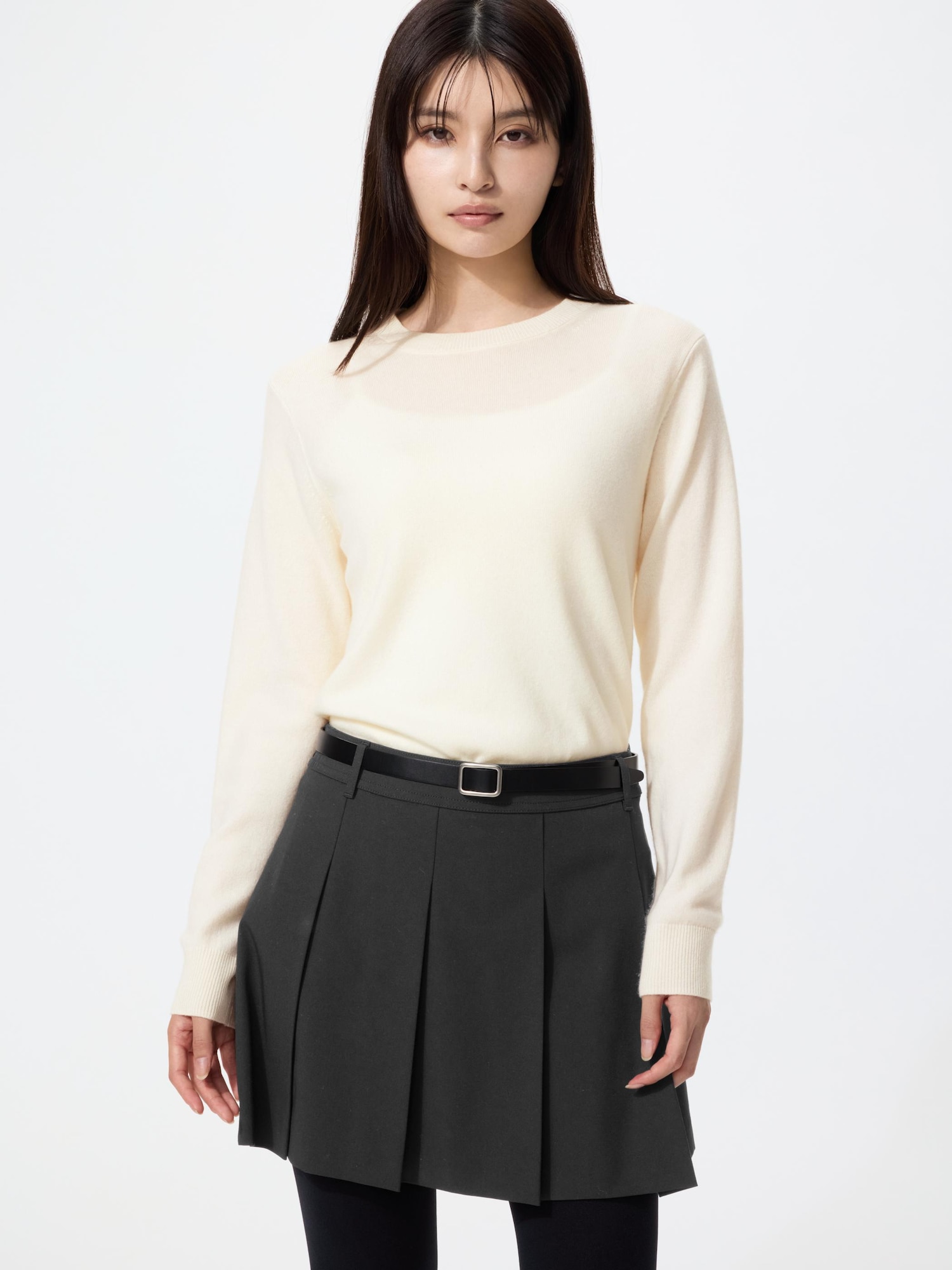 Кашемировый свитер с круглым вырезом — UNIQLO