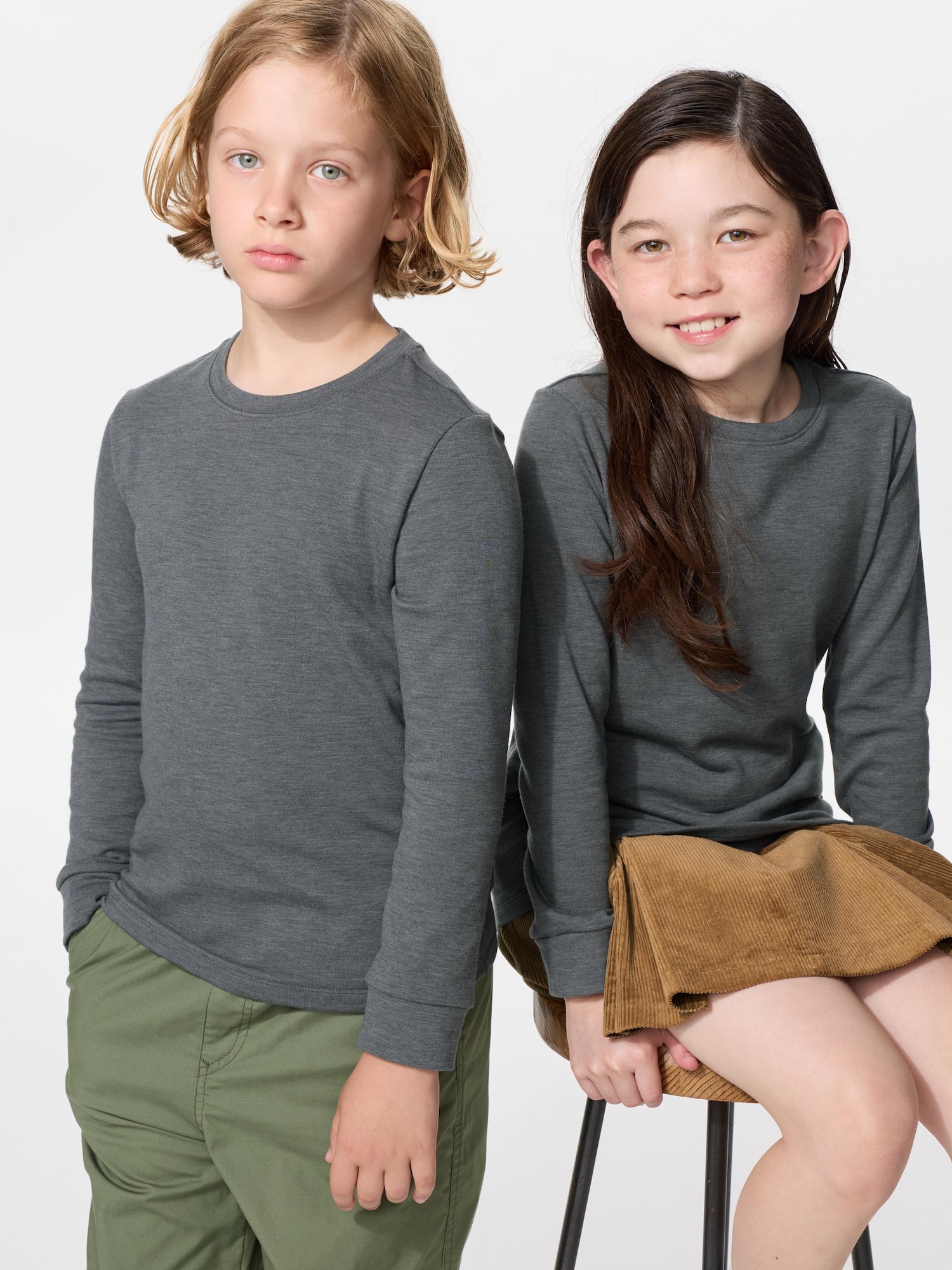 HEATTECH Extra Warm хлопковая футболка с круглым вырезом — UNIQLO
