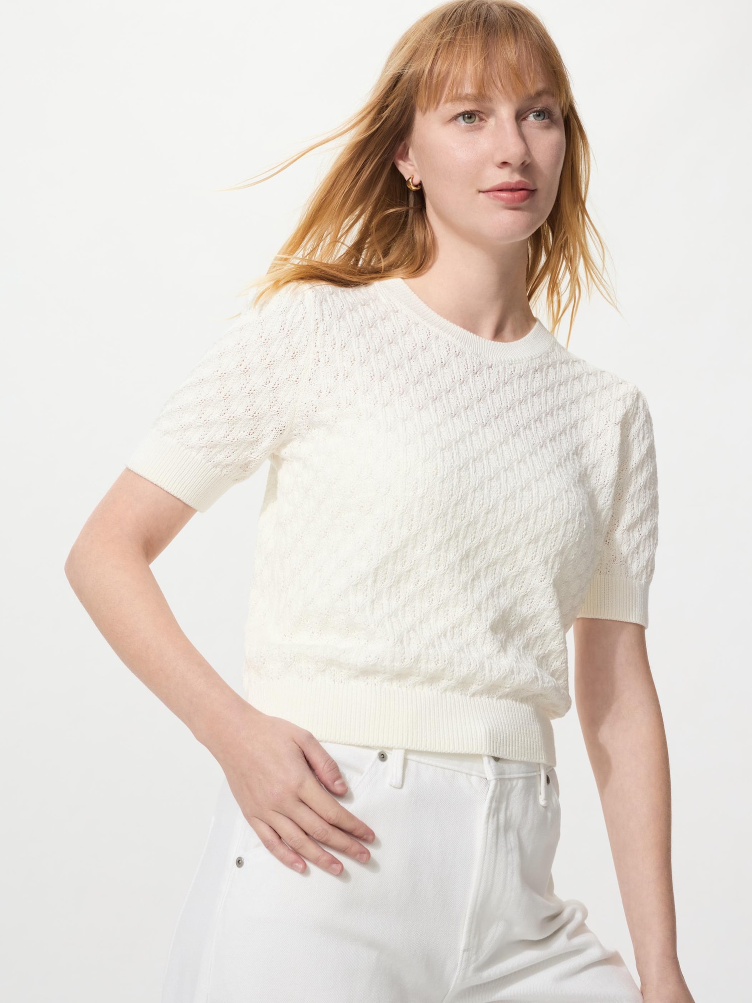 Свитер с воротником-стойка с хвостиком/стирка — UNIQLO