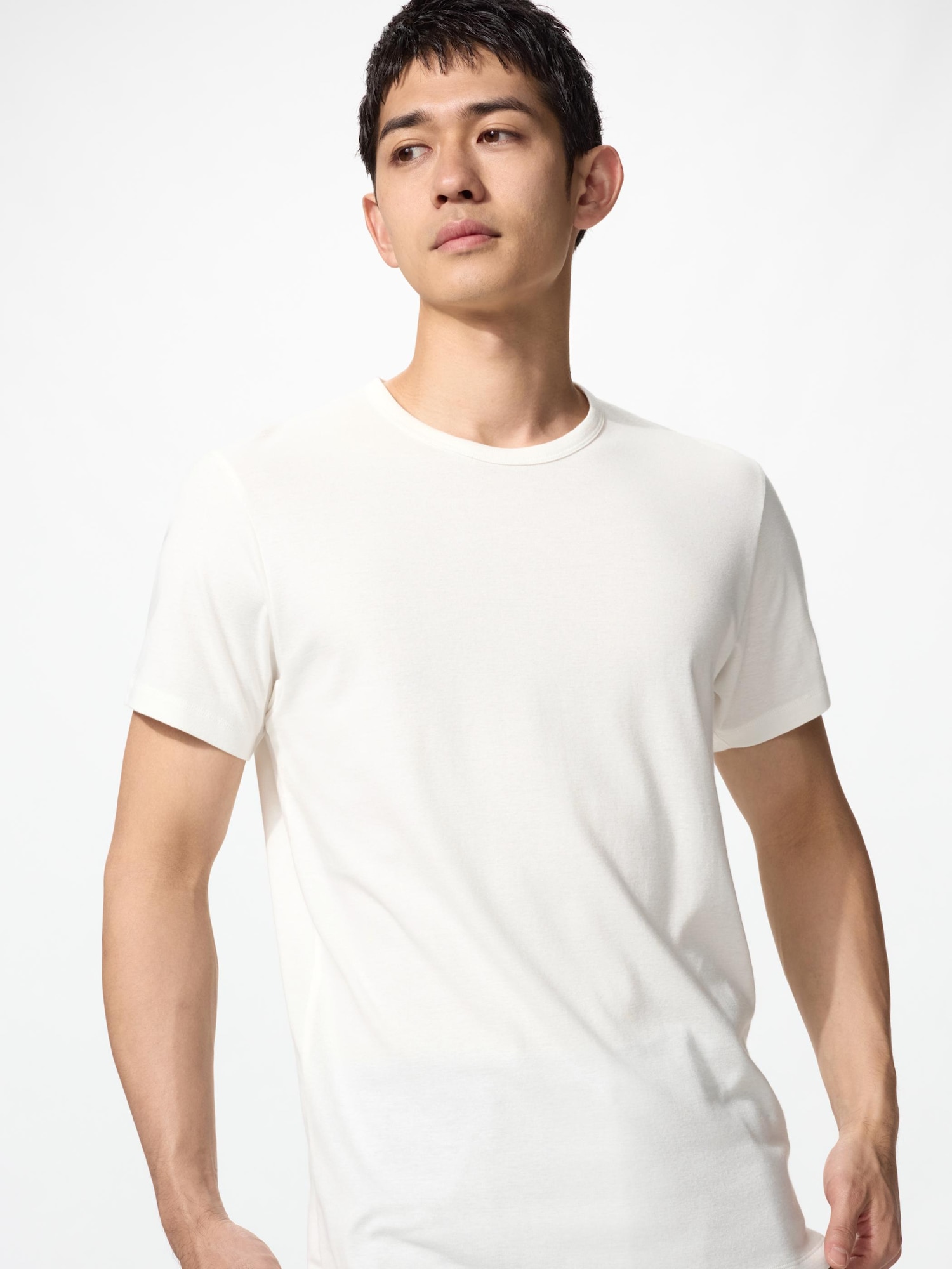 Хлопковая футболка круглый вырез/2 шт. — UNIQLO