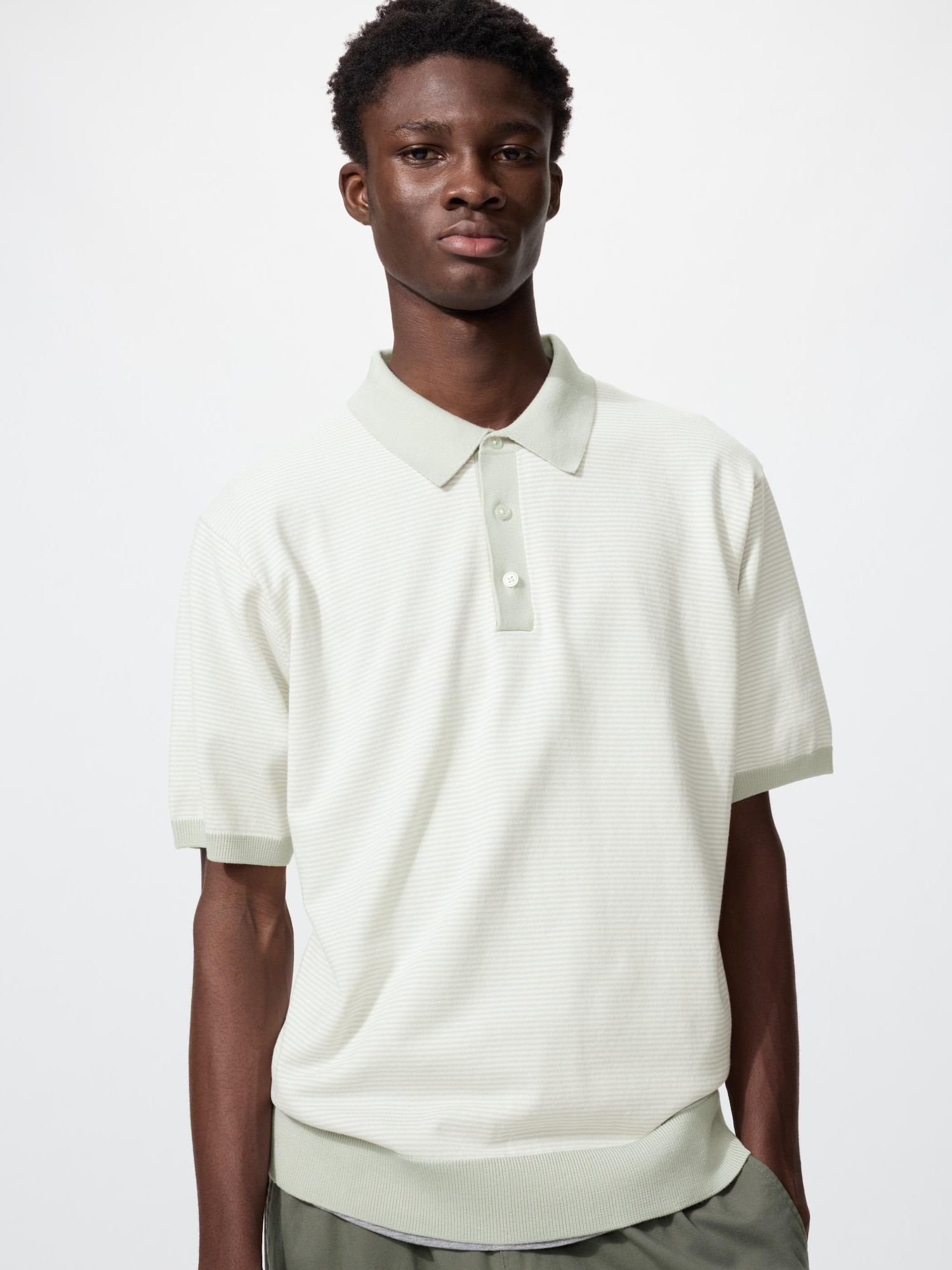 Свитер-поло трикотажный, можно стирать — UNIQLO