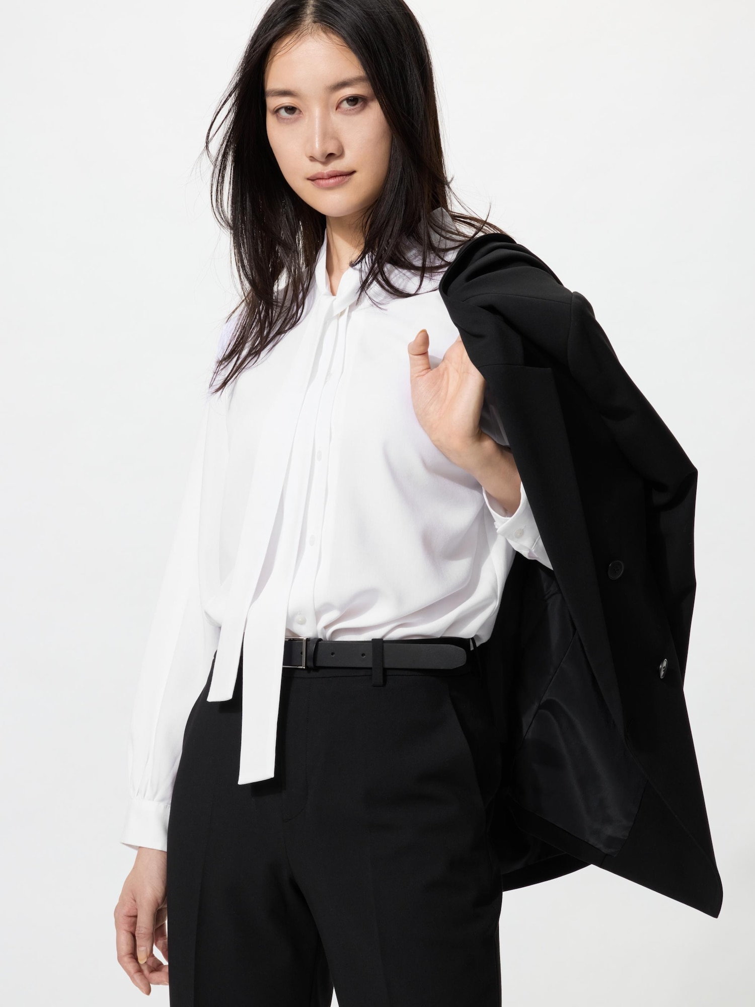 Вискозная блузка с бантом — UNIQLO