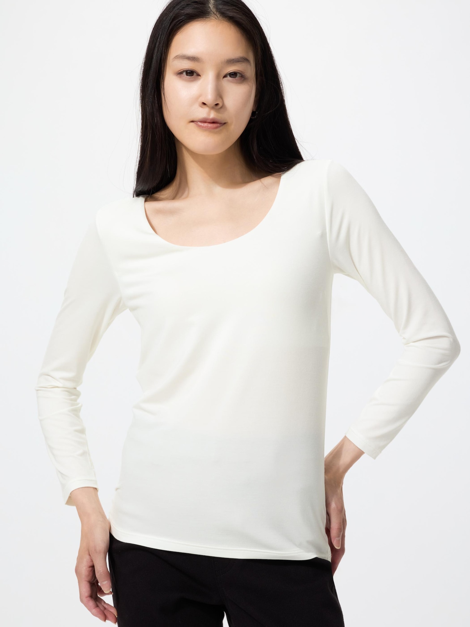 HEATTECH U-образный бра-T-shirt/8-ми рукава — UNIQLO