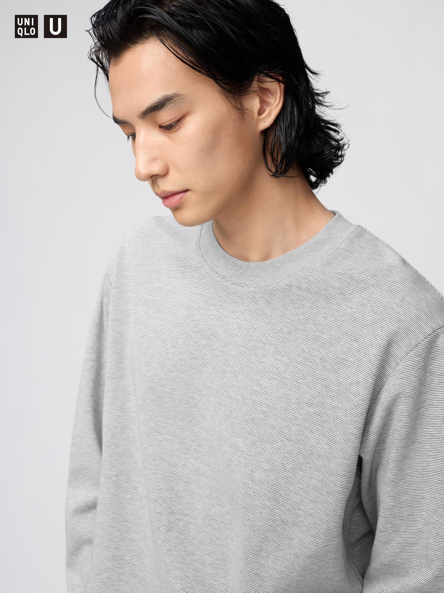 AIRism хлопковая футболка в полоску — UNIQLO