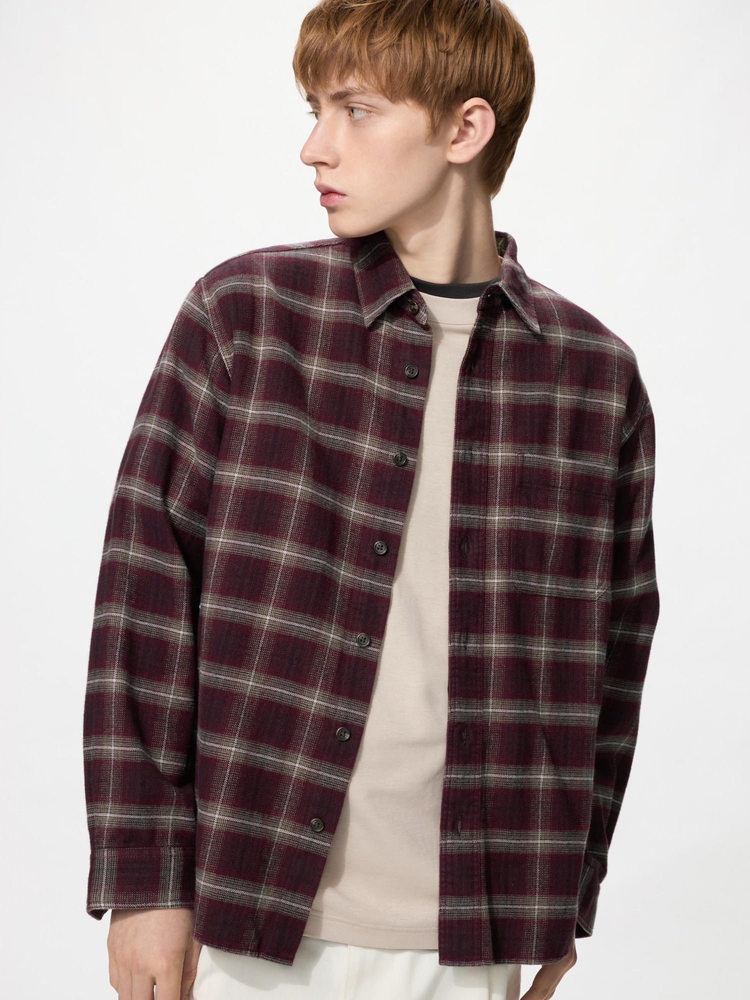 Фланелевая рубашка/омбре клетка — UNIQLO