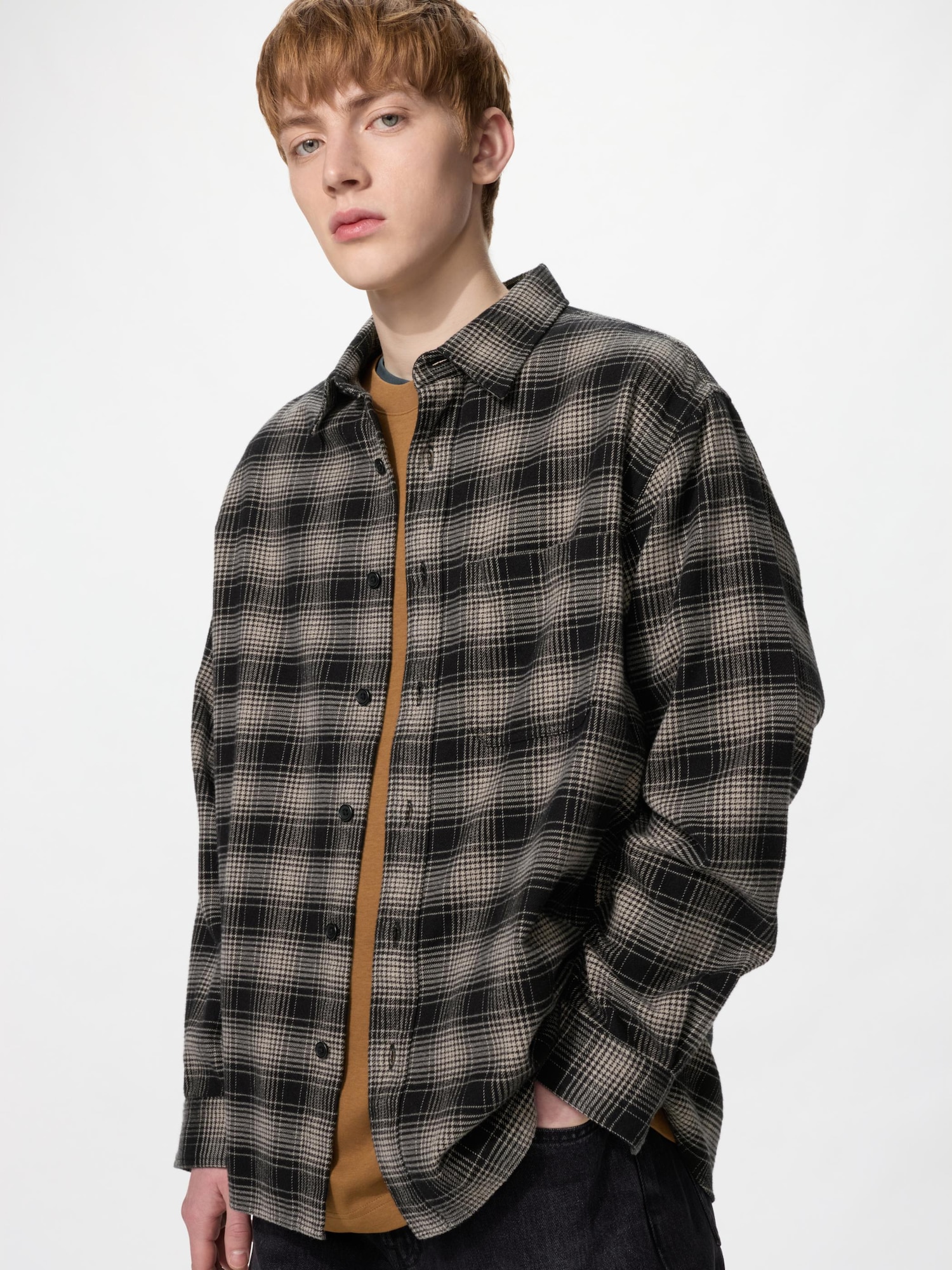 Фланелевая рубашка/омбре клетка — UNIQLO