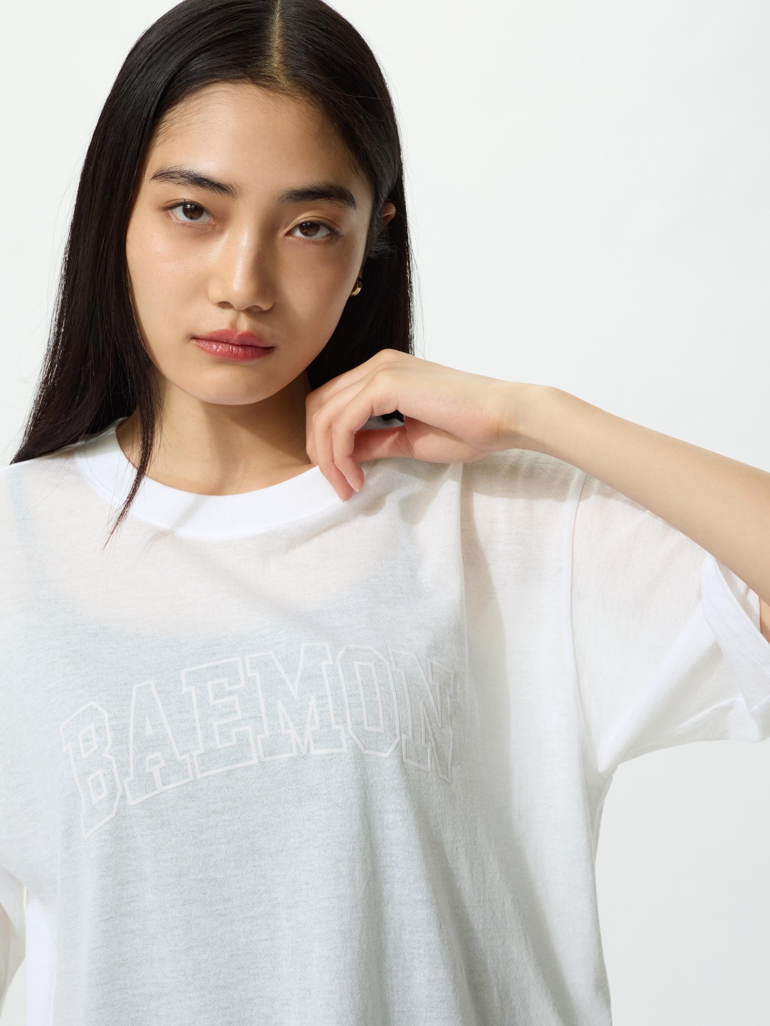 Футболка BABYMONSTER мешковатая полупрозрачная — UNIQLO