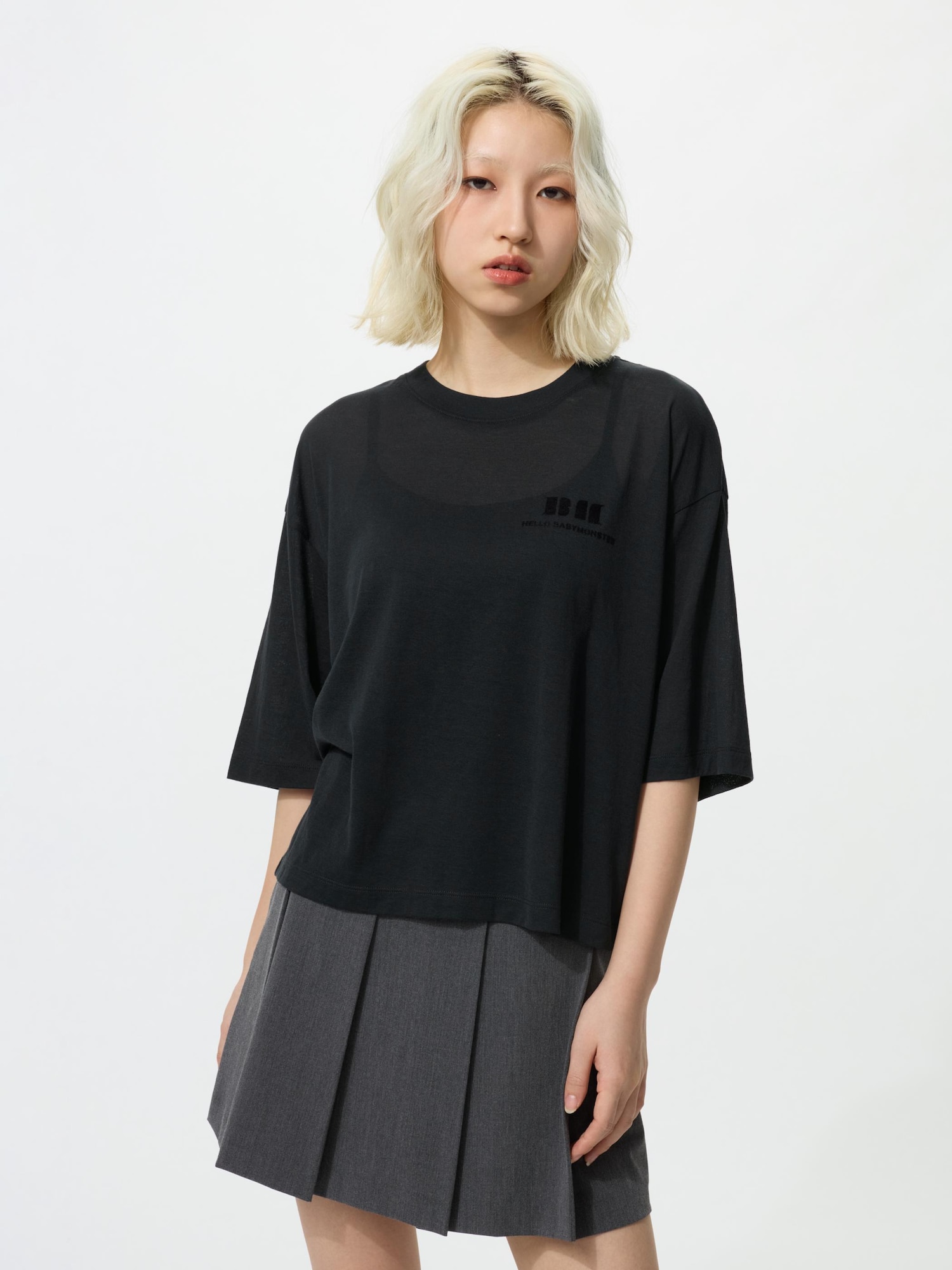 Футболка BABYMONSTER мешковатая полупрозрачная — UNIQLO