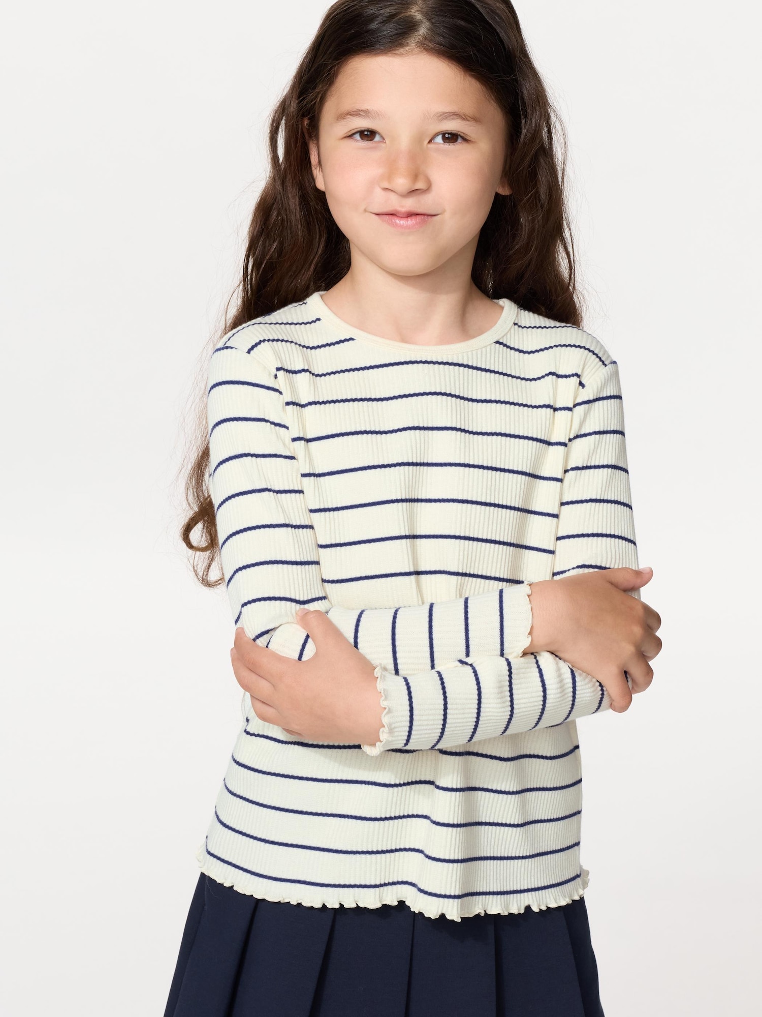 Футболка ребристая девочкам — UNIQLO