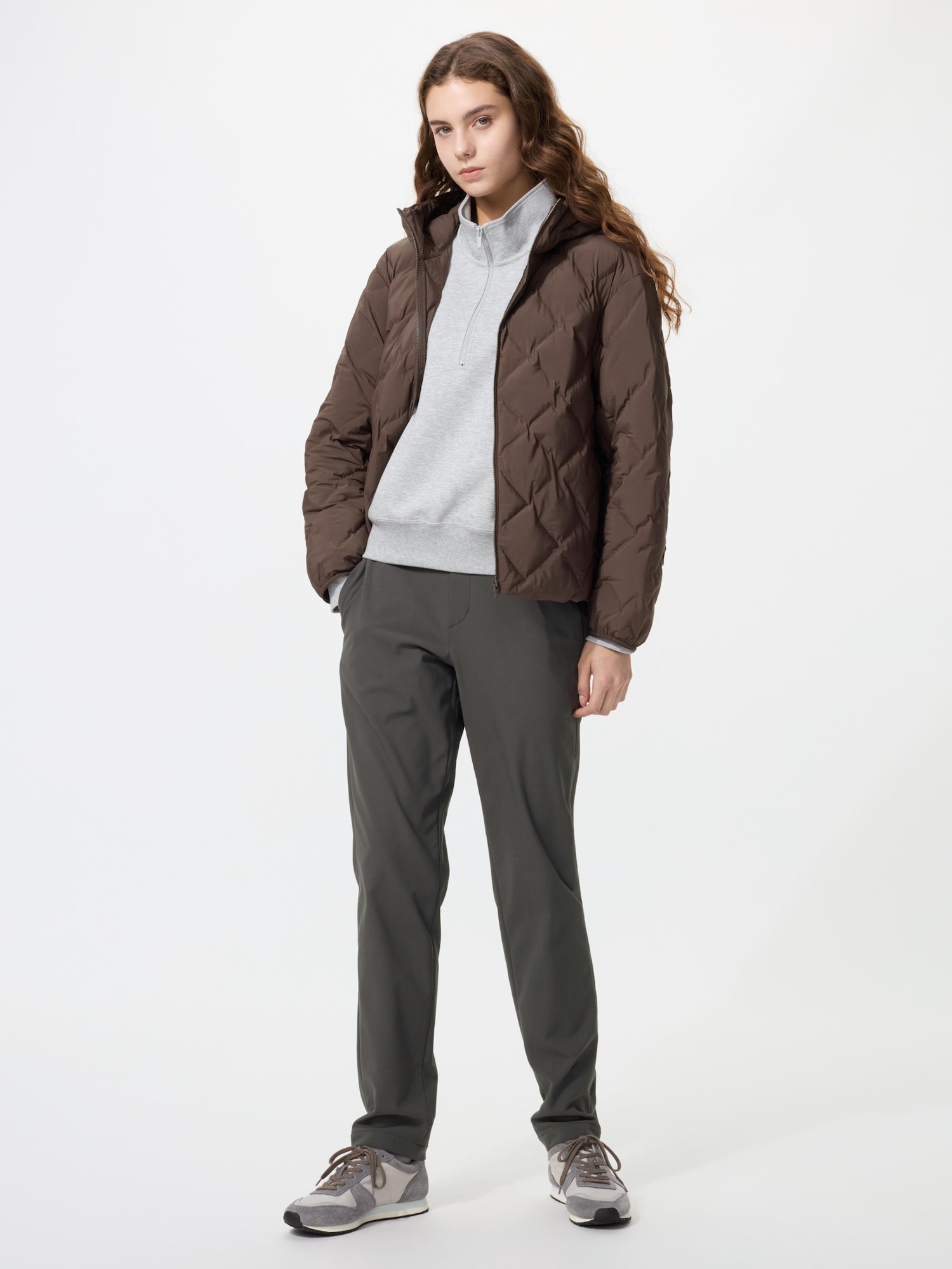 Утепленные эластичные брюки удлиненные — UNIQLO