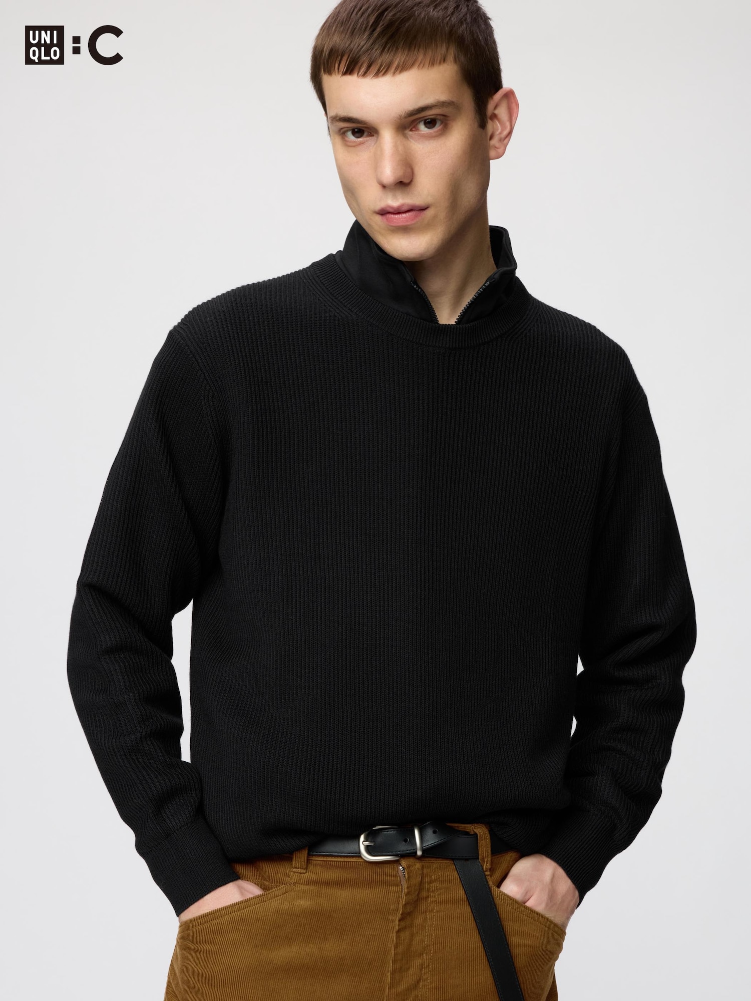 Свитер с круглым вырезом из мериносовой шерсти — UNIQLO