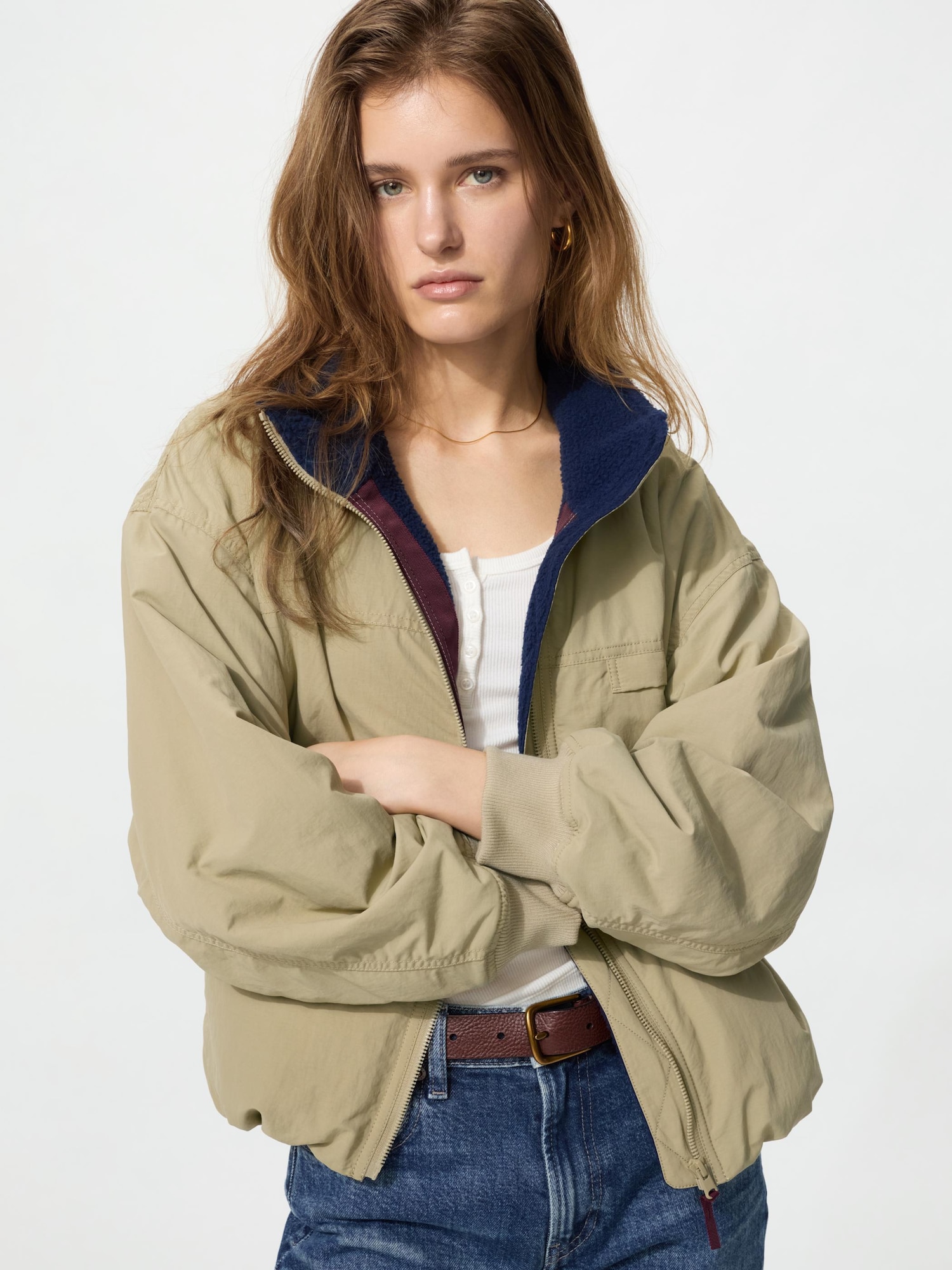 Фліс-бомбер стойка — UNIQLO