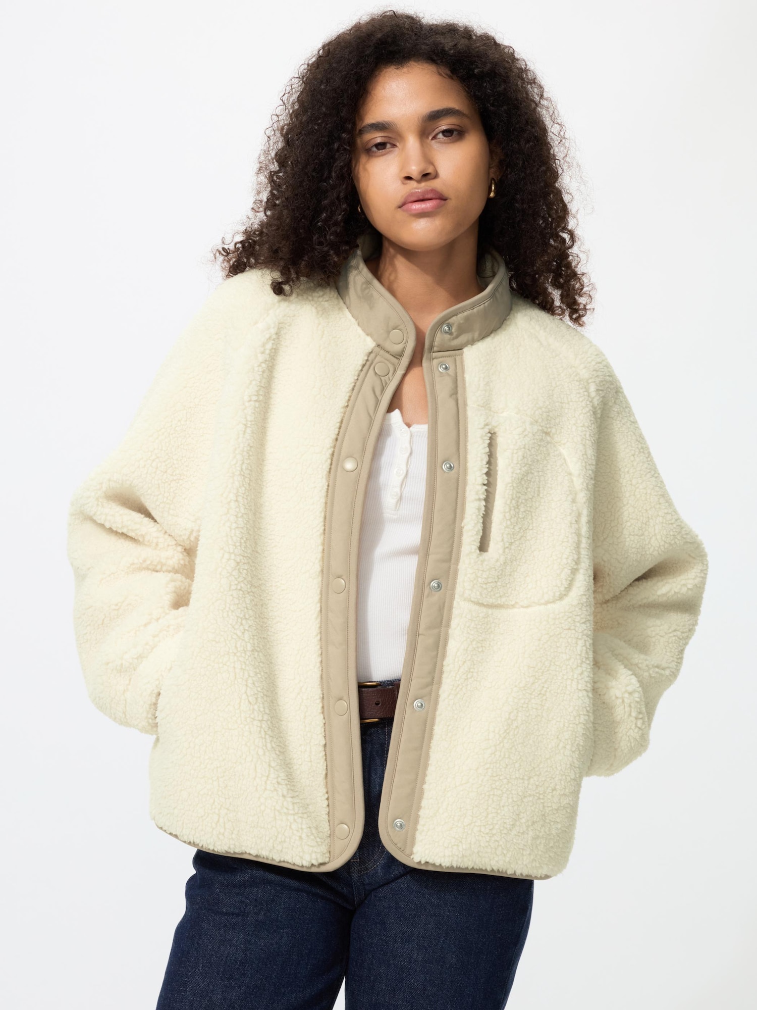 Куртка флис-боа комбинированная — UNIQLO